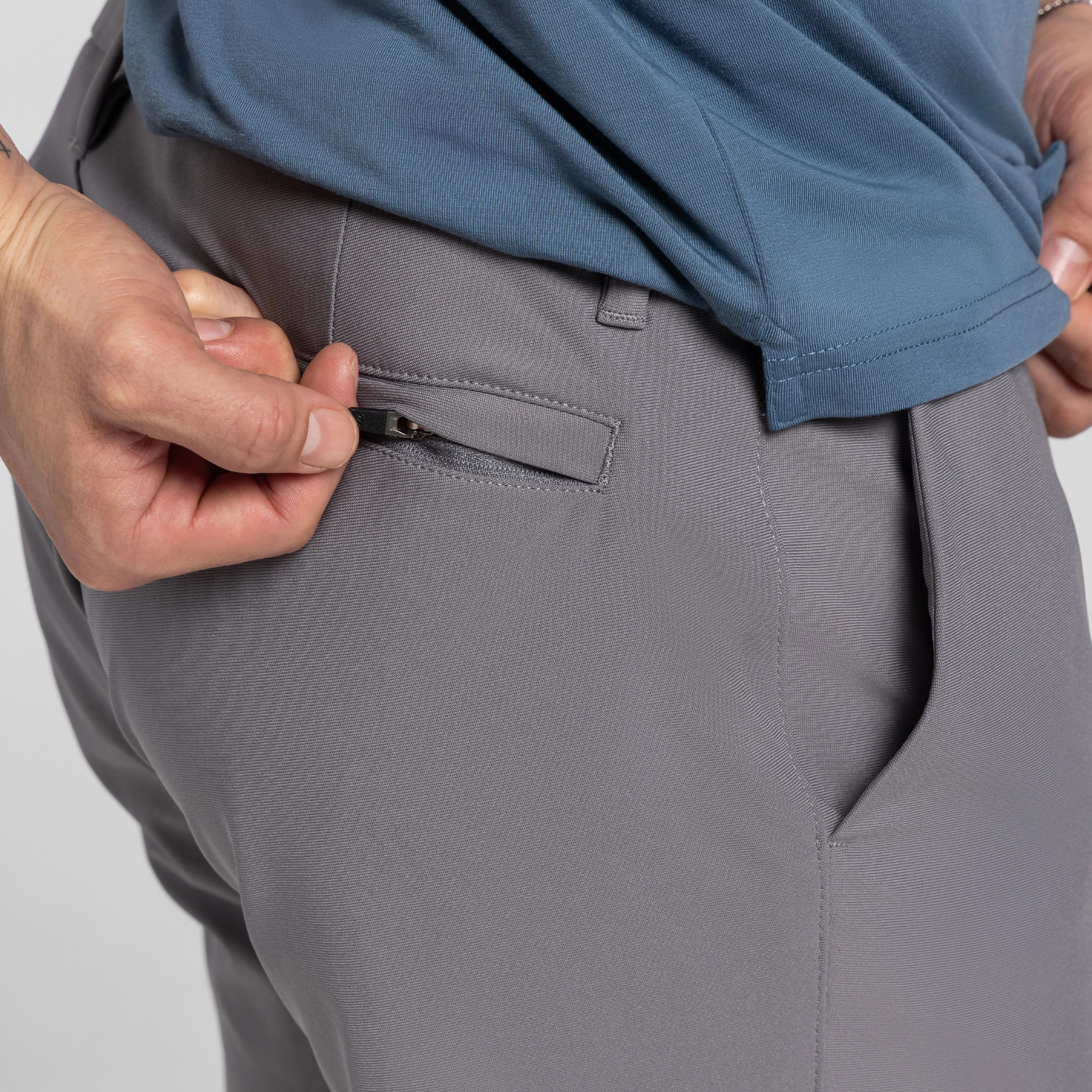 Grey Hybrid XYZ Chino Short sold by Ash & Erie product image thumbnail 4