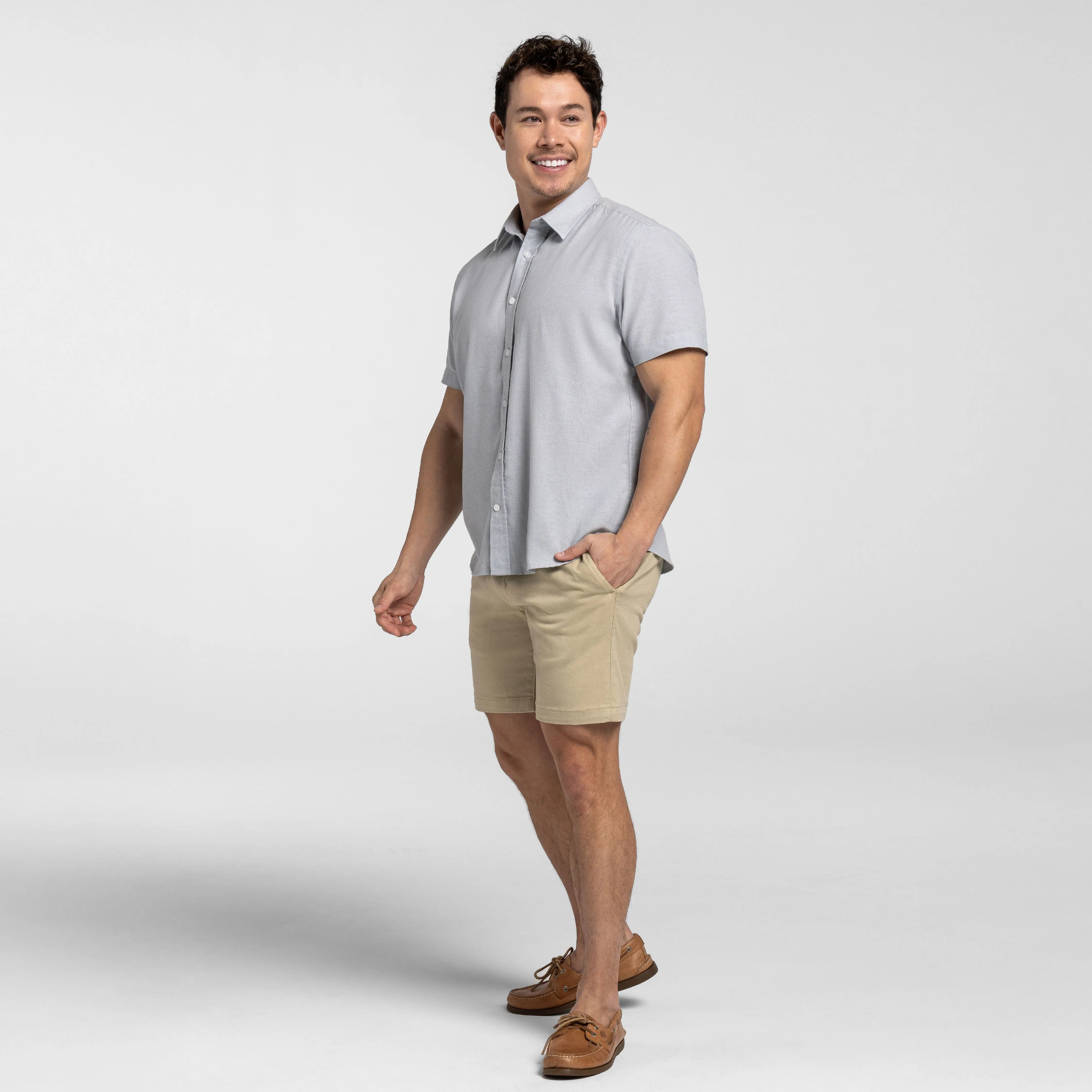 Muted Green Linen Short Sleeve Shirt sold by Ash & Erie product image thumbnail 2