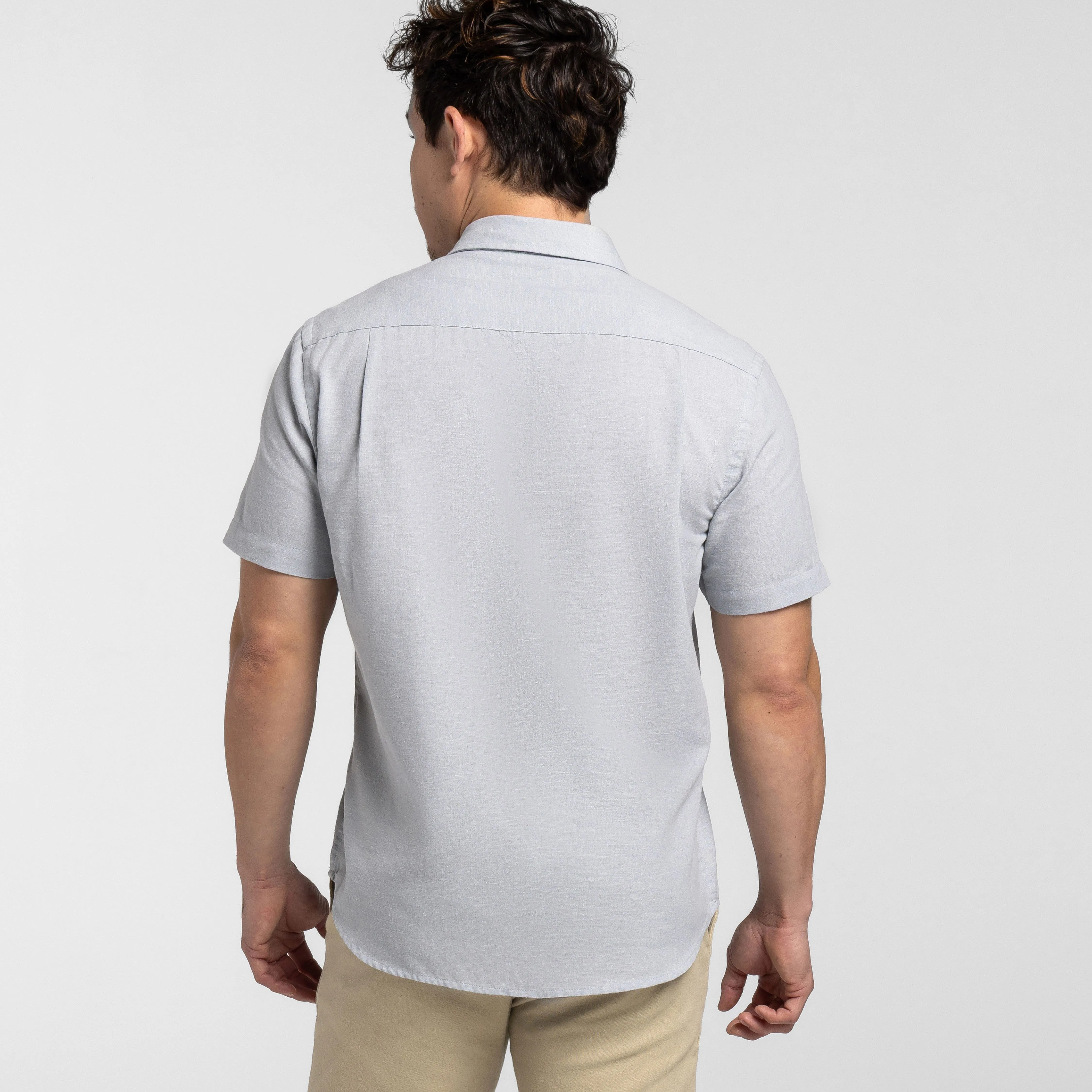 Muted Green Linen Short Sleeve Shirt sold by Ash & Erie product image thumbnail 3