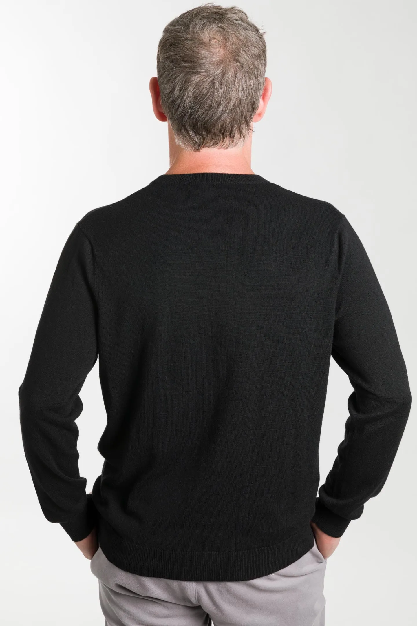 Black Merino Crew Neck Sweater sold by Ash & Erie product image thumbnail 4