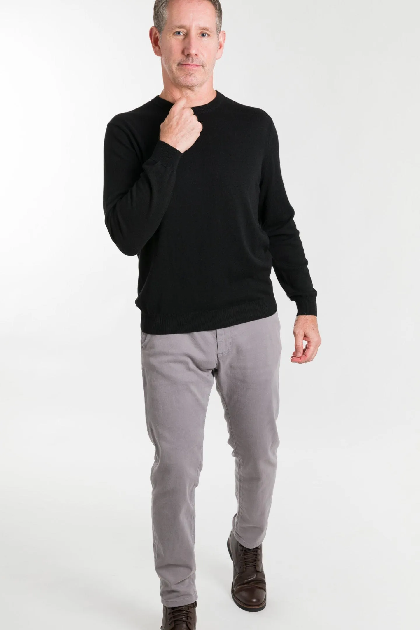 Black Merino Crew Neck Sweater sold by Ash & Erie