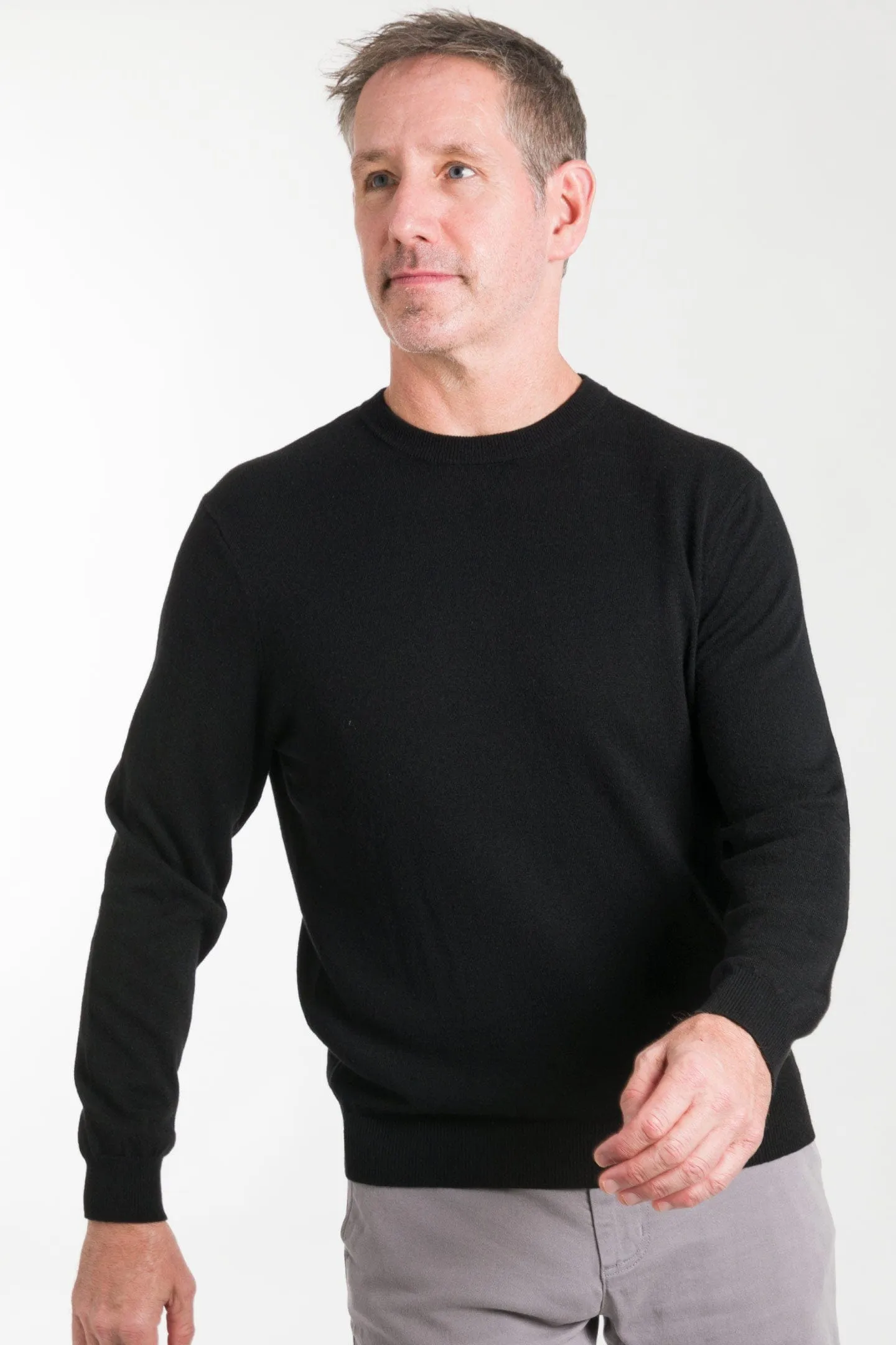 Black Merino Crew Neck Sweater sold by Ash & Erie product image thumbnail 2