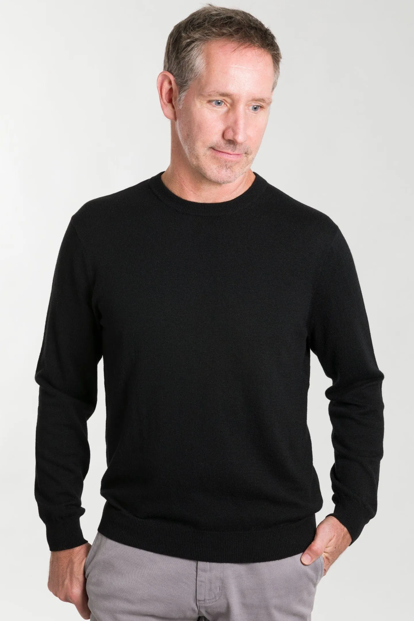 Black Merino Crew Neck Sweater sold by Ash & Erie product image thumbnail 3