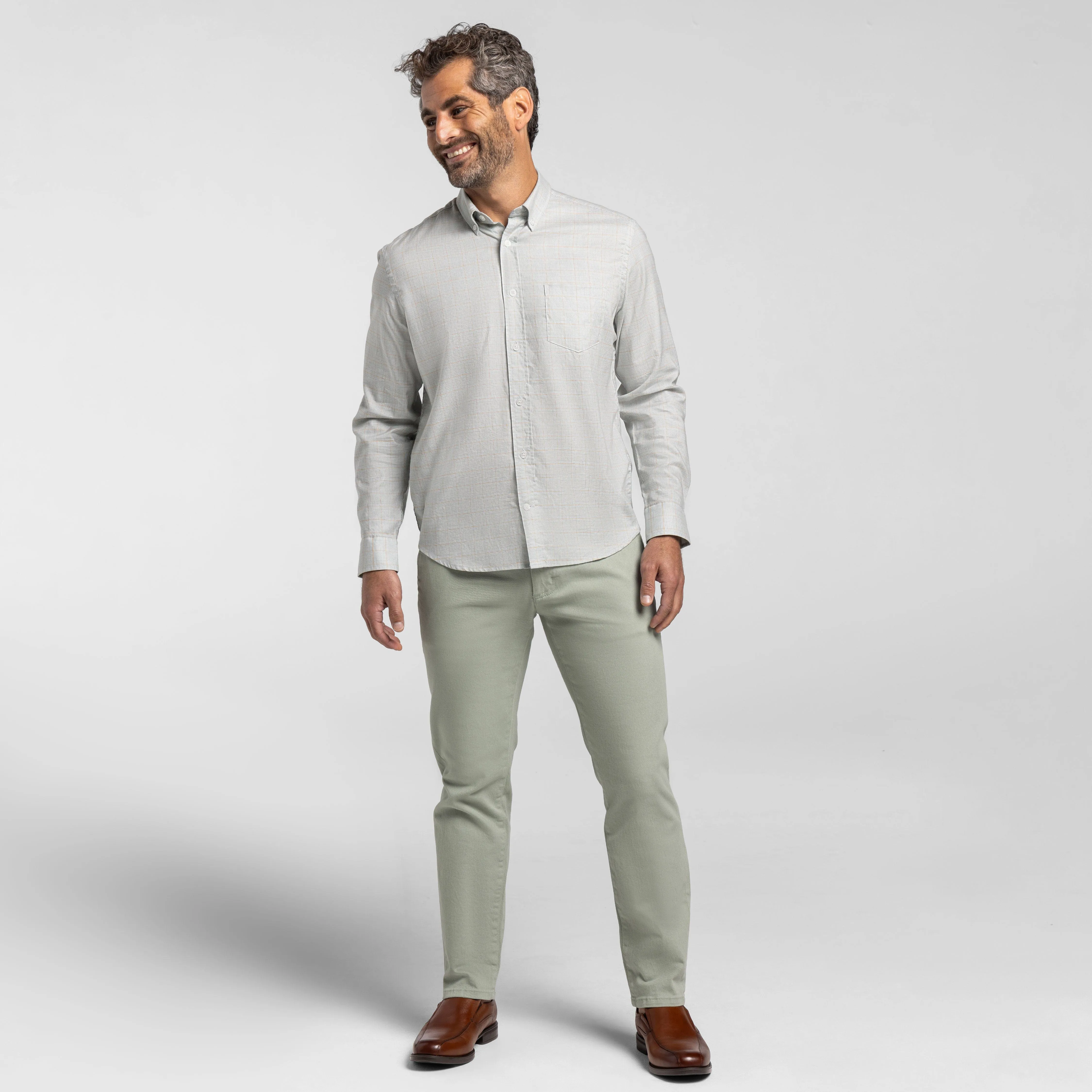 Green Slate Washed Stretch Chino sold by Ash & Erie product image thumbnail 2