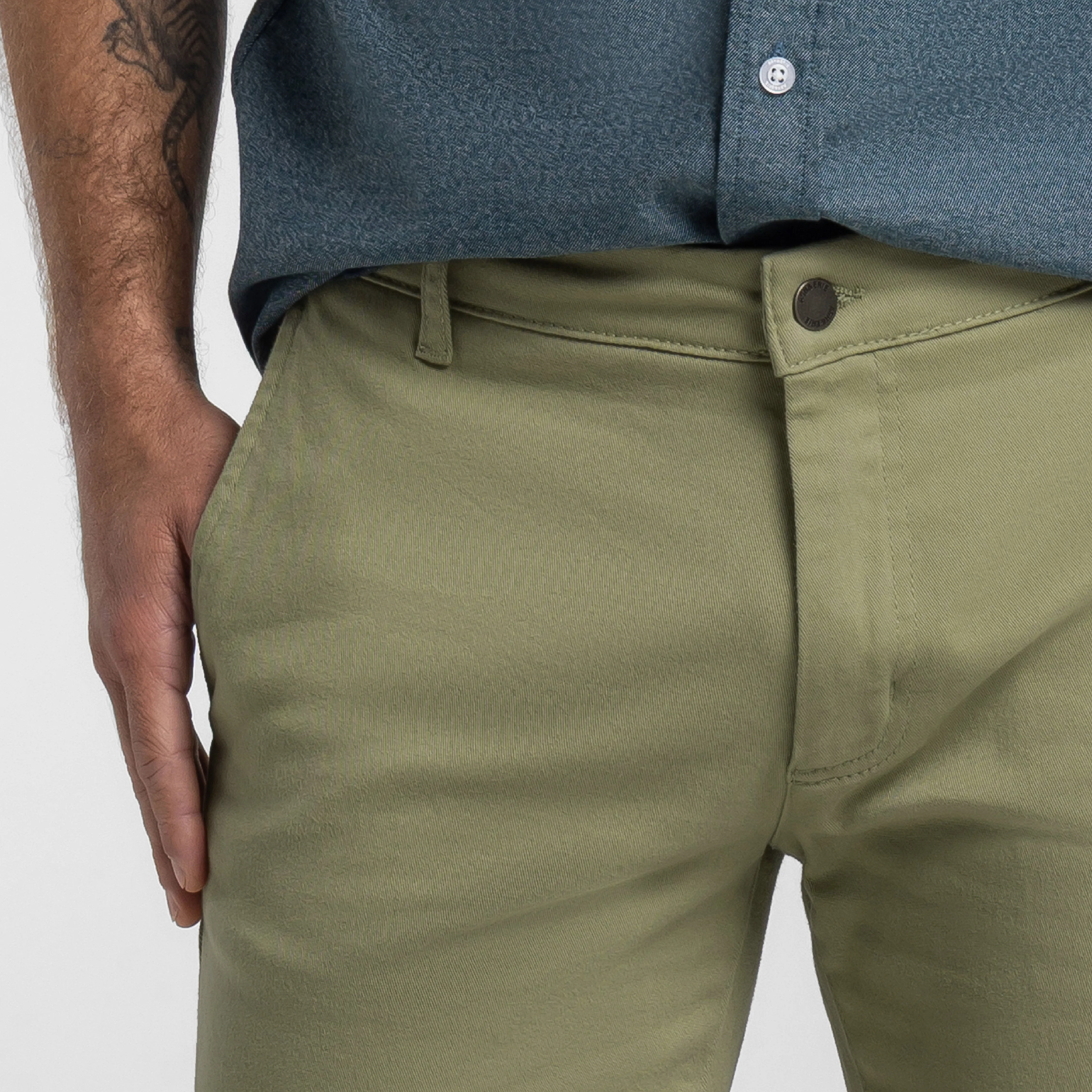 Pistachio Stretch Washed Chino Short sold by Ash & Erie product image thumbnail 5