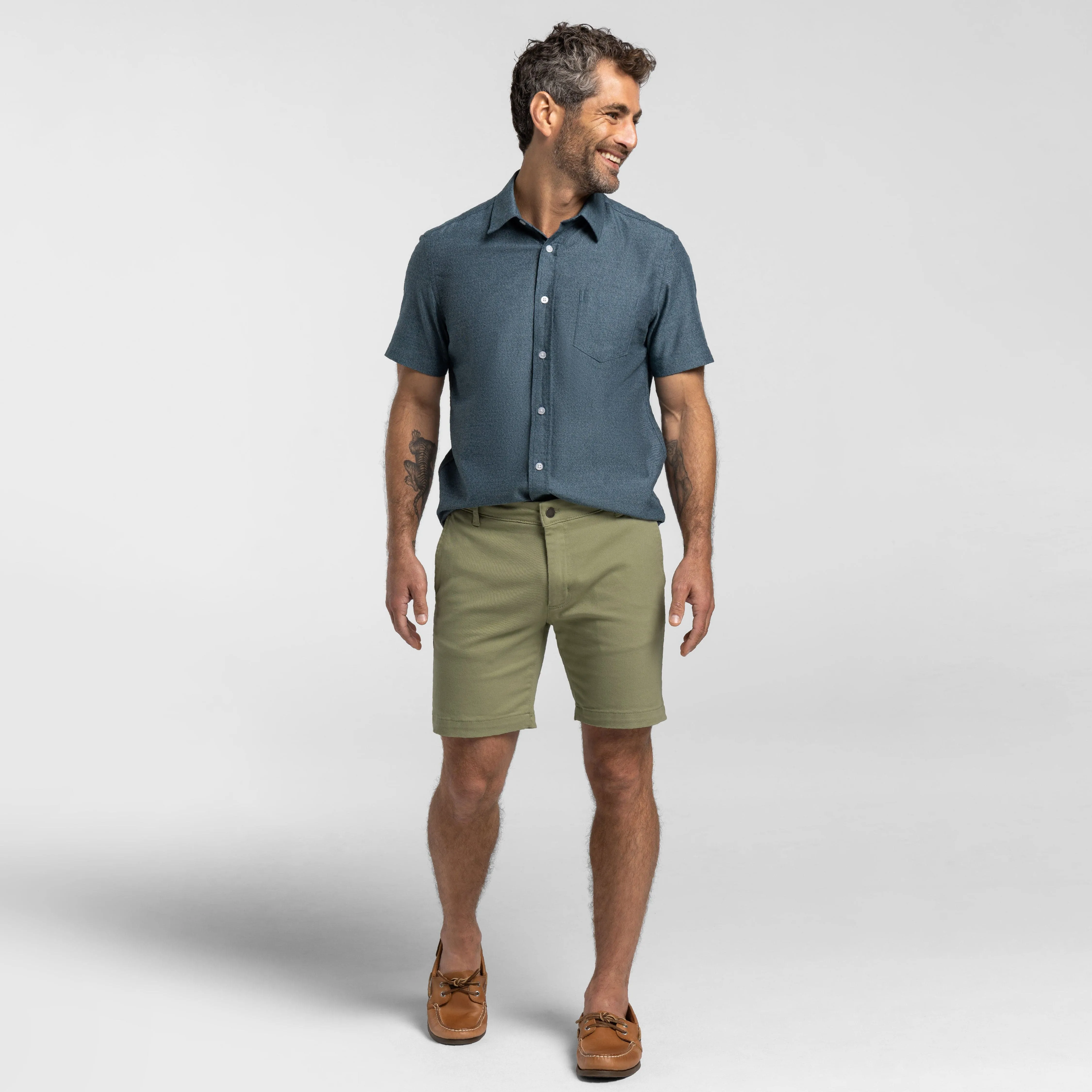 Pistachio Stretch Washed Chino Short sold by Ash & Erie product image thumbnail 2