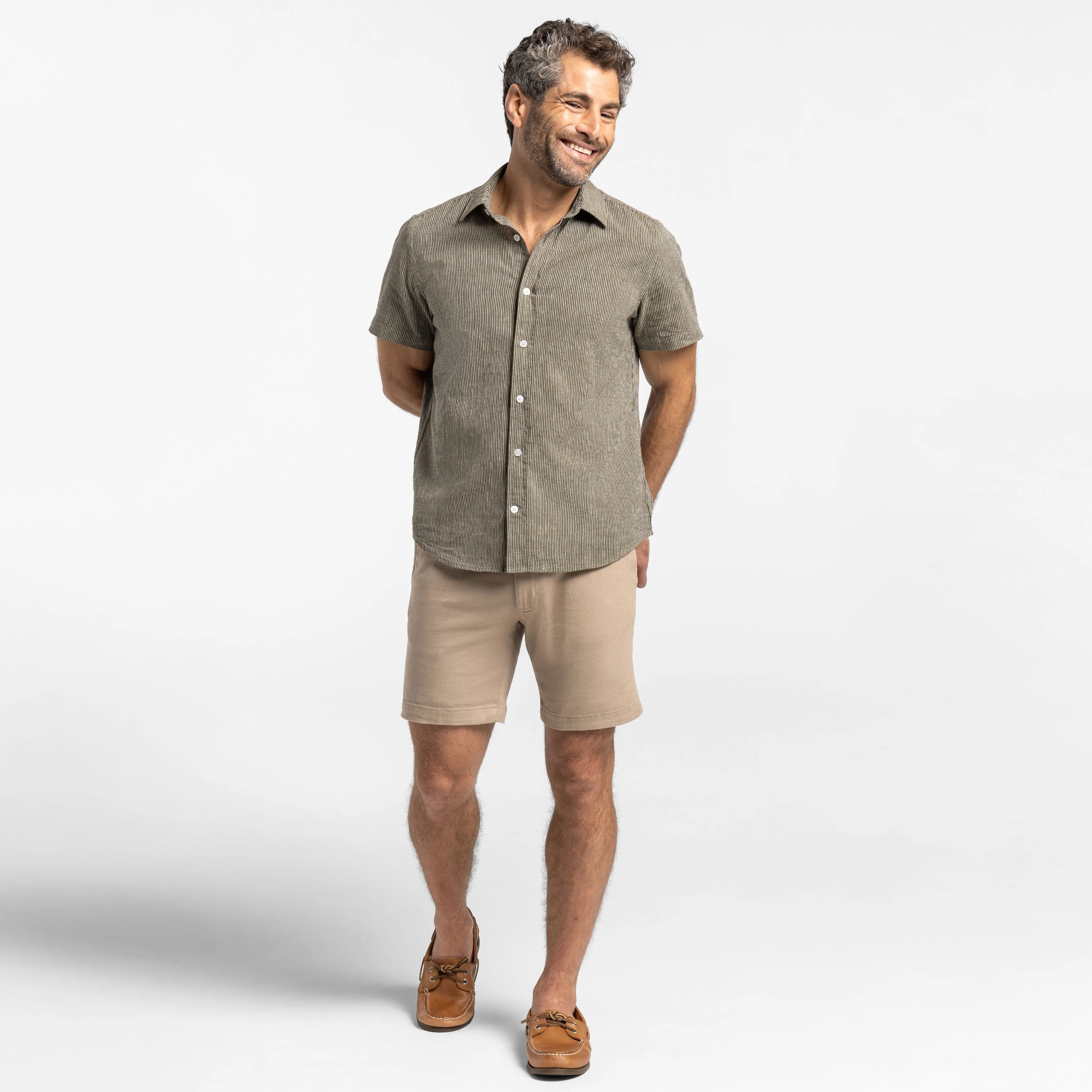 Teak Stretch Washed Chino Short sold by Ash & Erie product image thumbnail 2