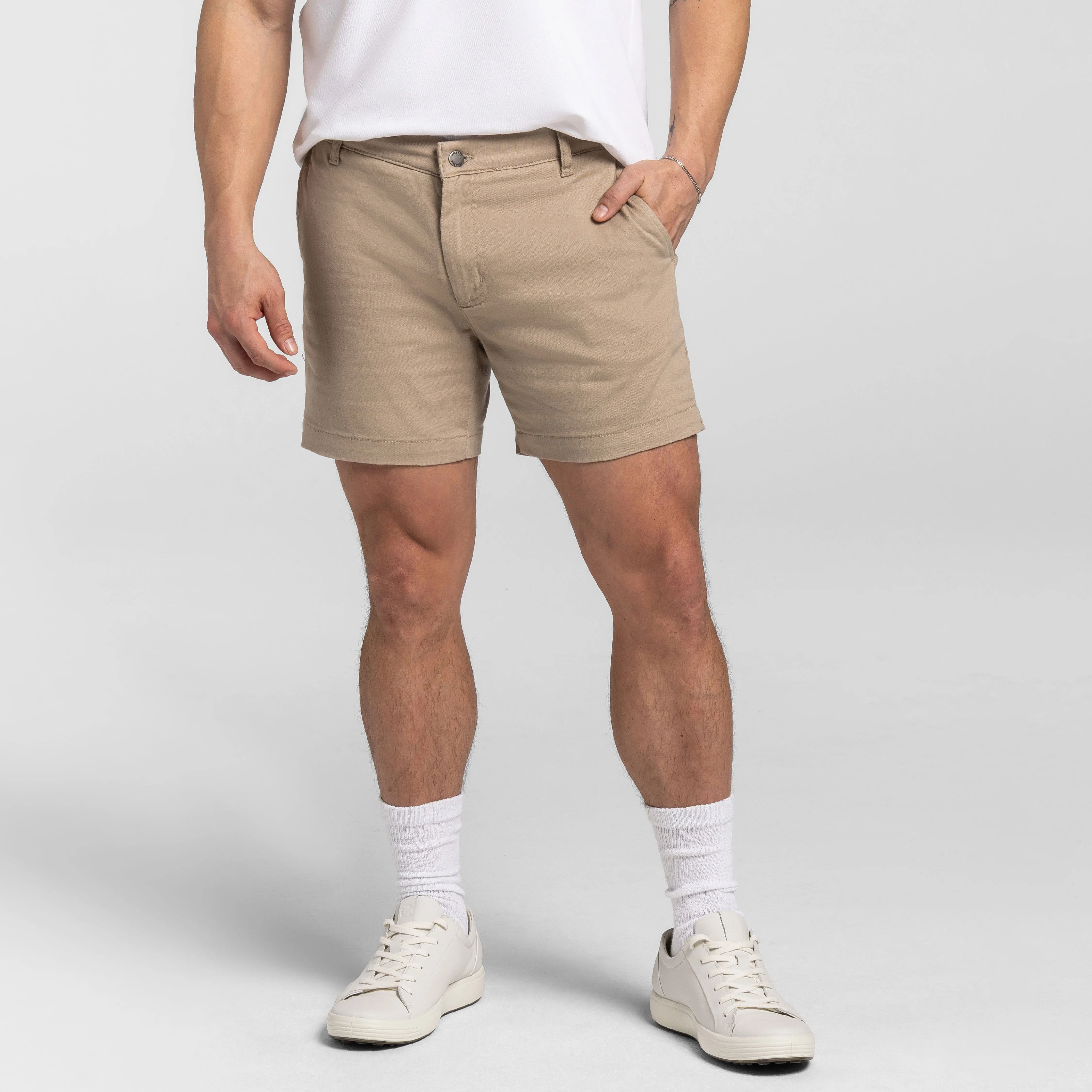 5" Teak Lightweight Stretch Chino Short sold by Ash & Erie