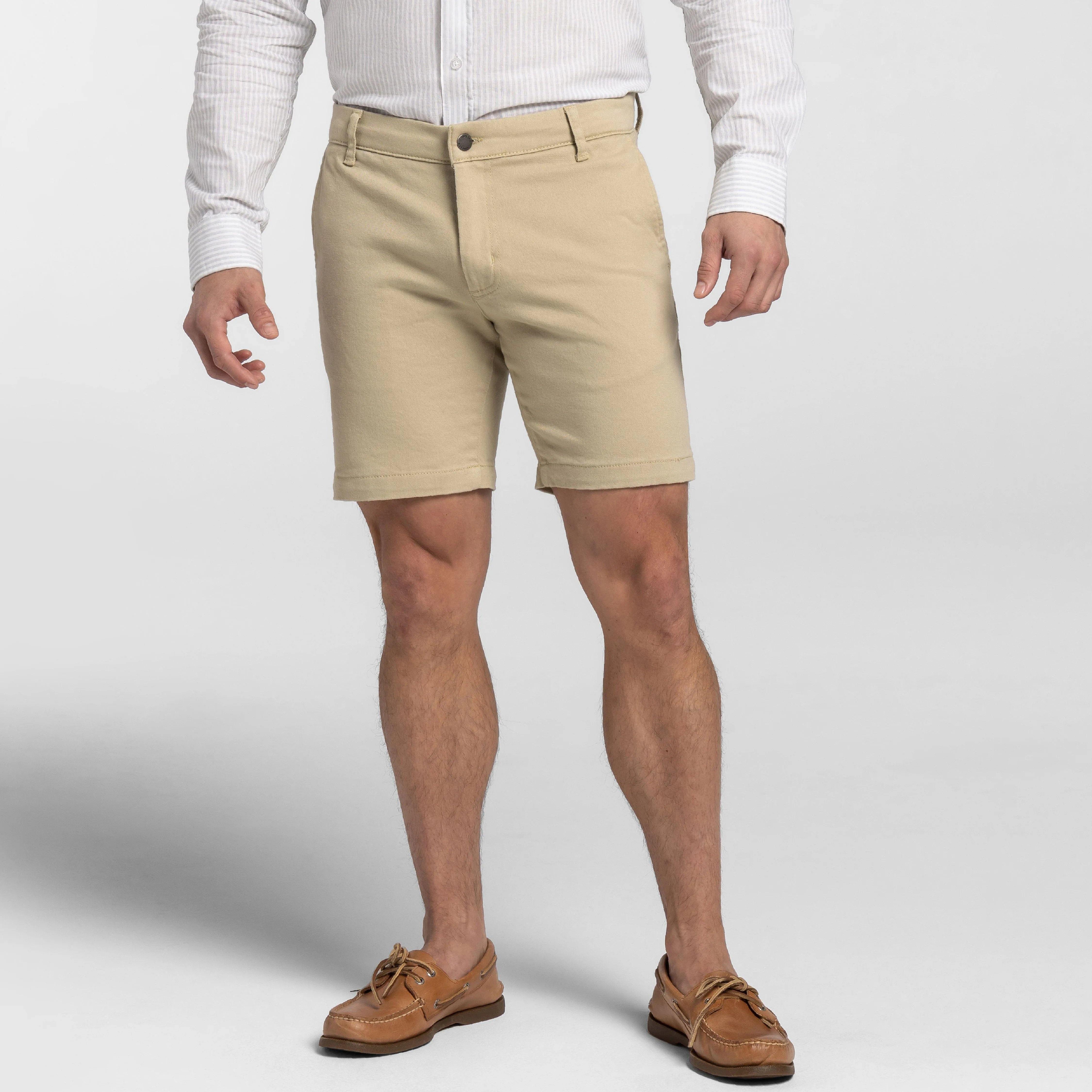 Oat Stretch Washed Chino Short sold by Ash & Erie