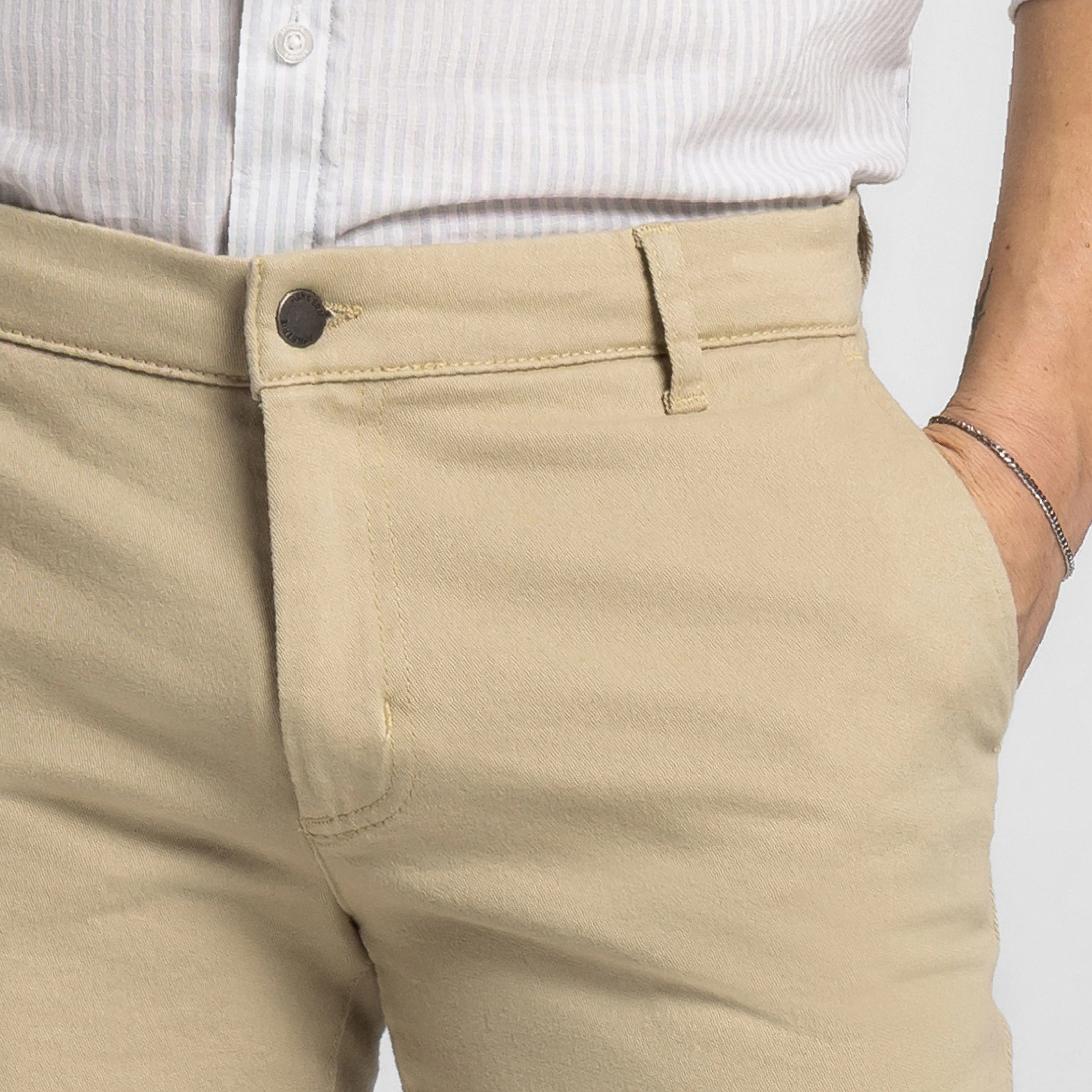 Oat Stretch Washed Chino Short sold by Ash & Erie product image thumbnail 4