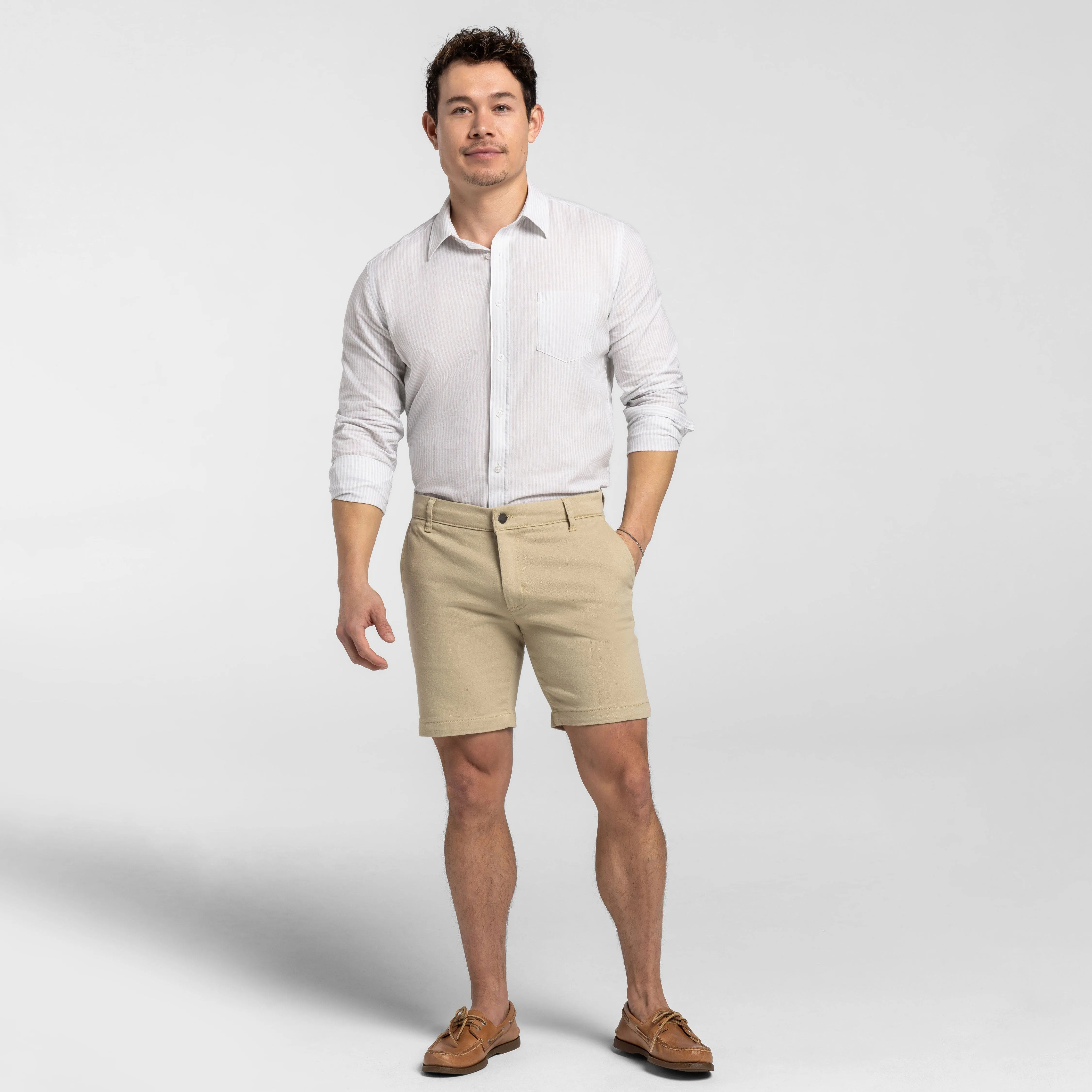 Oat Stretch Washed Chino Short sold by Ash & Erie product image thumbnail 2