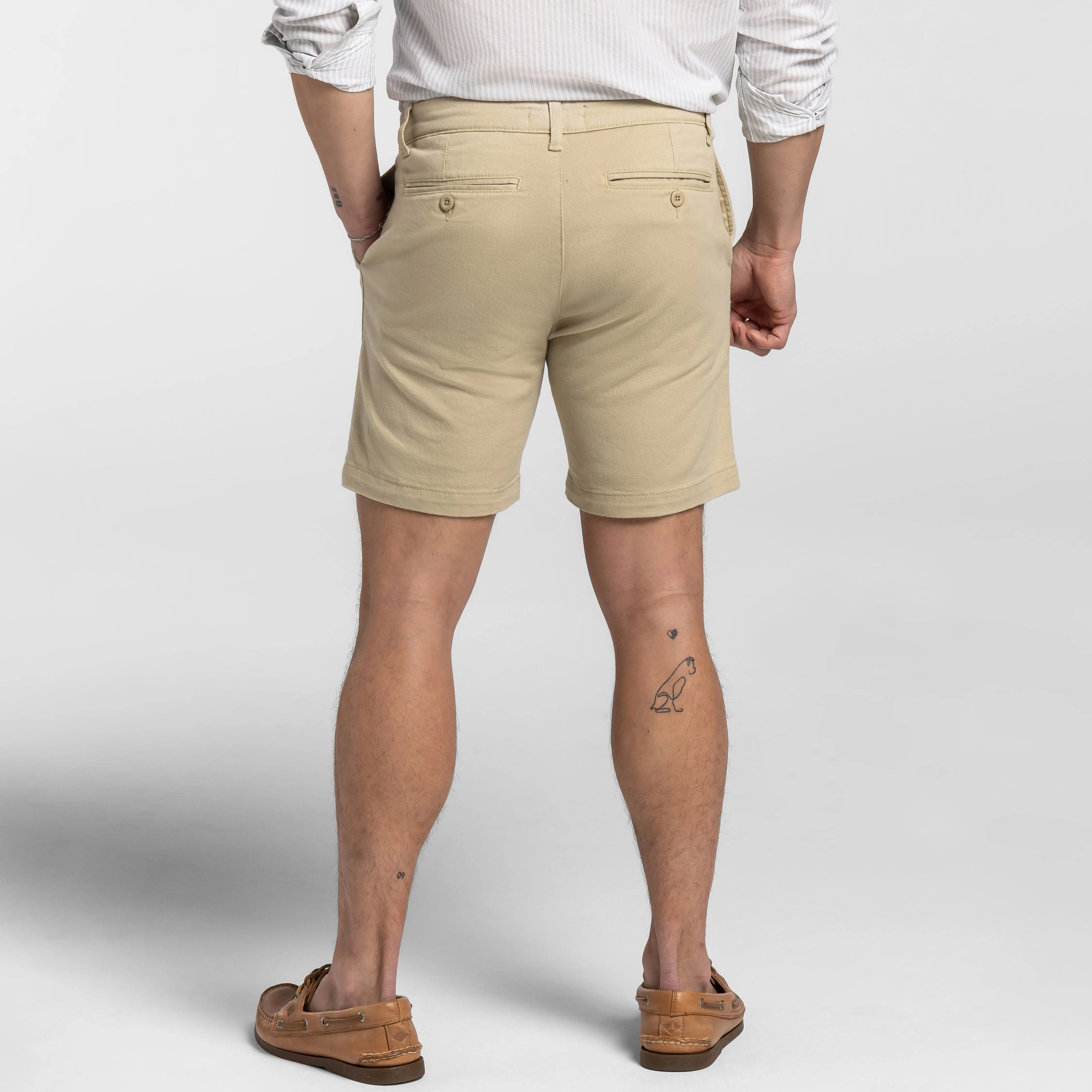 Oat Stretch Washed Chino Short sold by Ash & Erie product image thumbnail 3