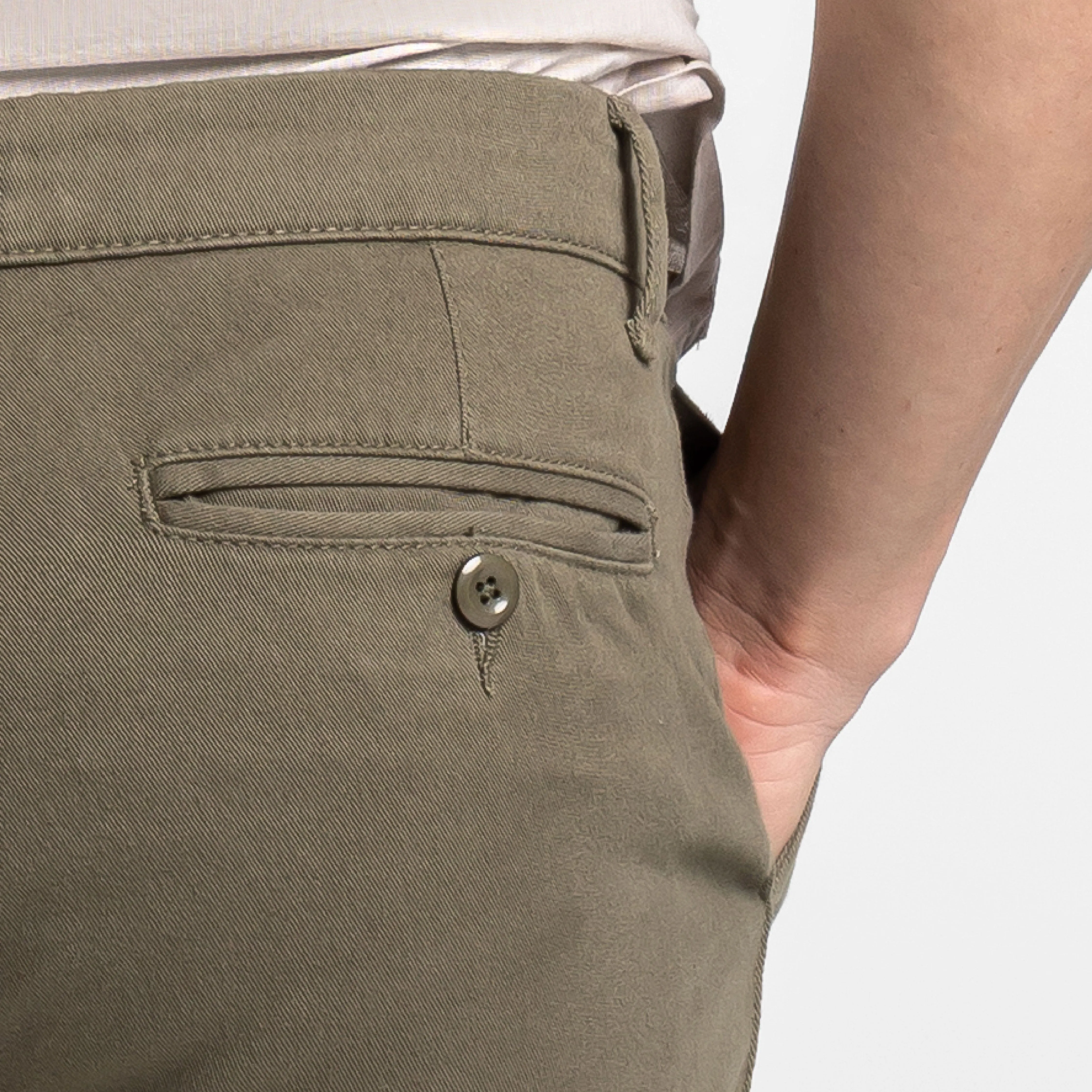 Vintage Olive Stretch Washed Chino Short sold by Ash & Erie product image thumbnail 5