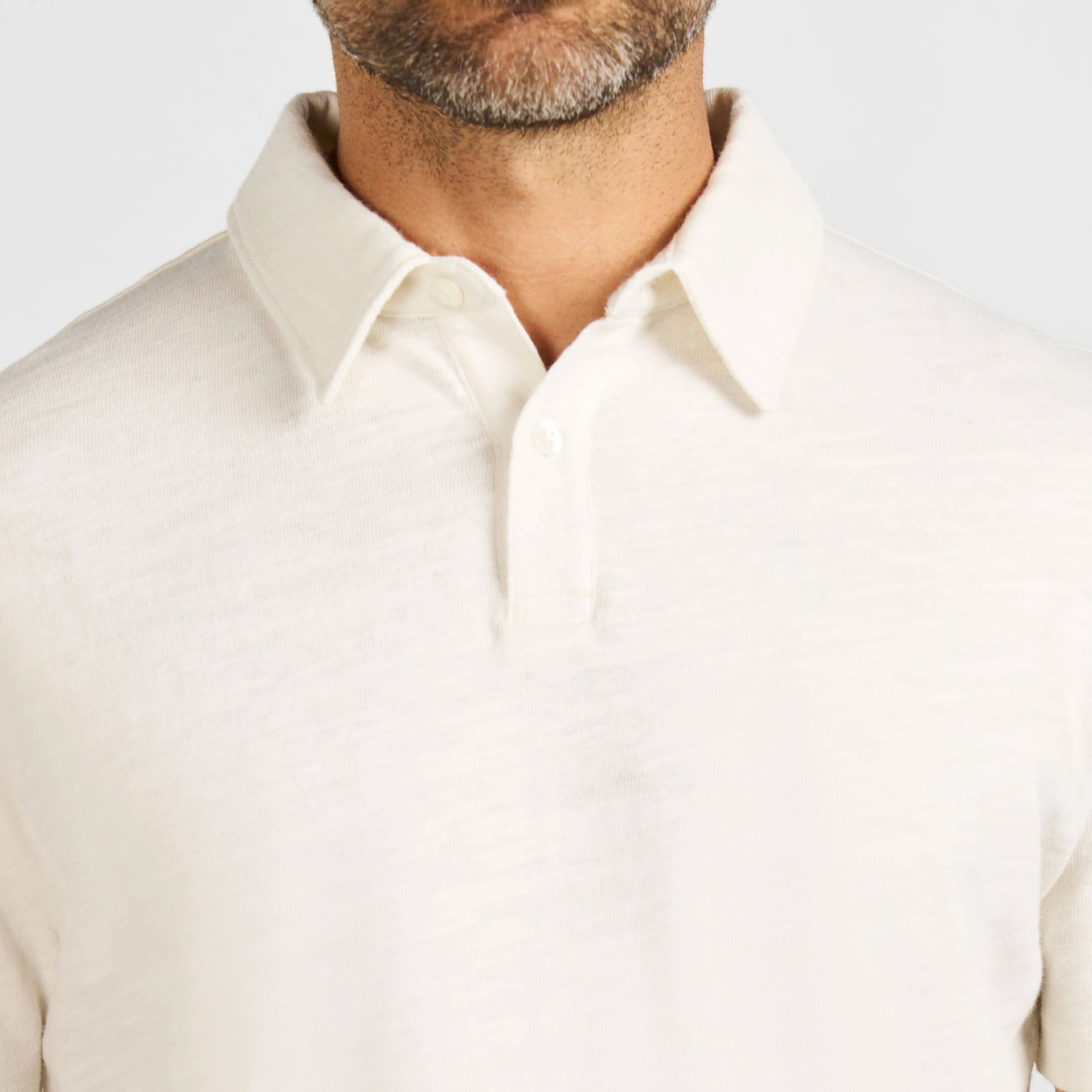White Lightweight Polo sold by Ash & Erie product image thumbnail 5