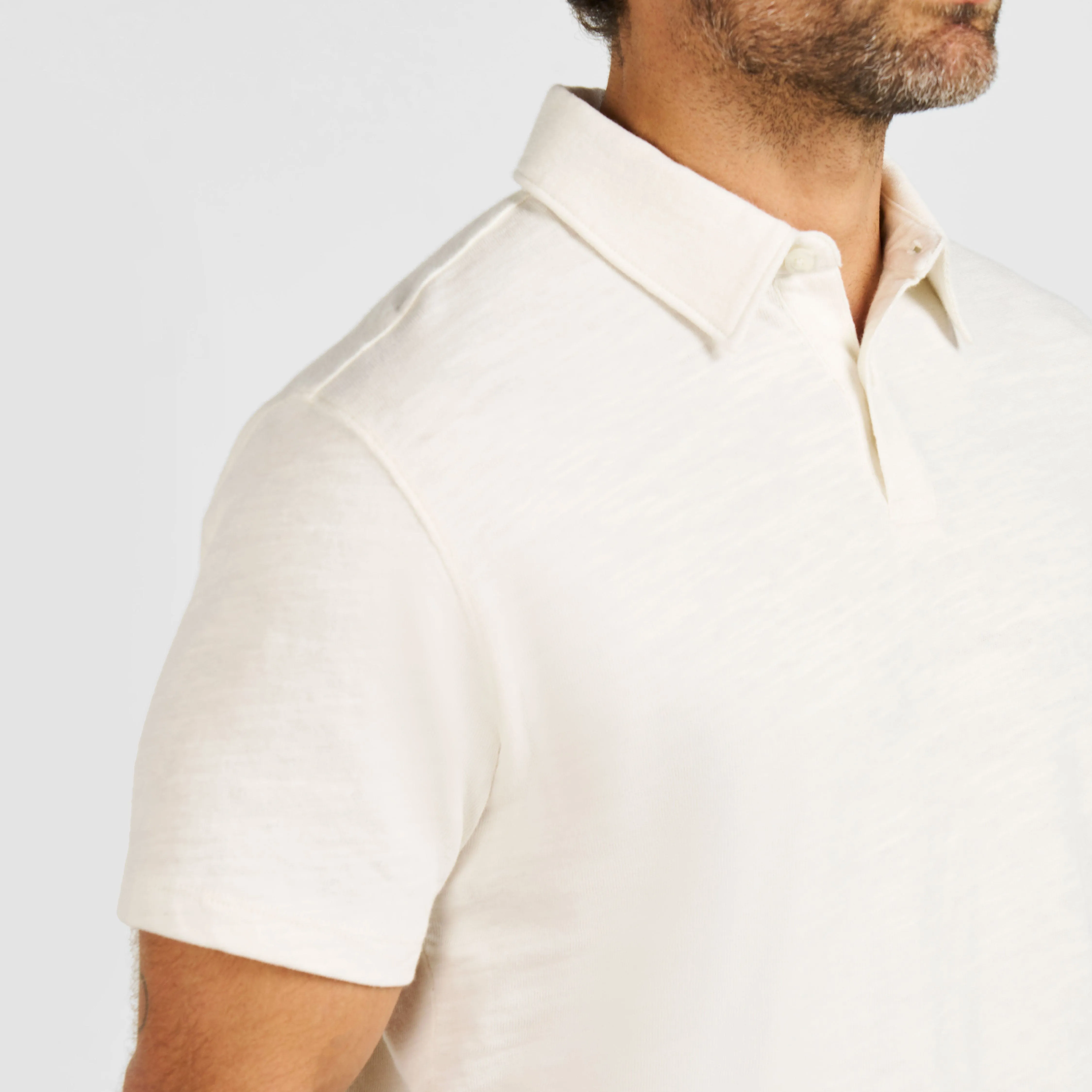 White Lightweight Polo sold by Ash & Erie product image thumbnail 4