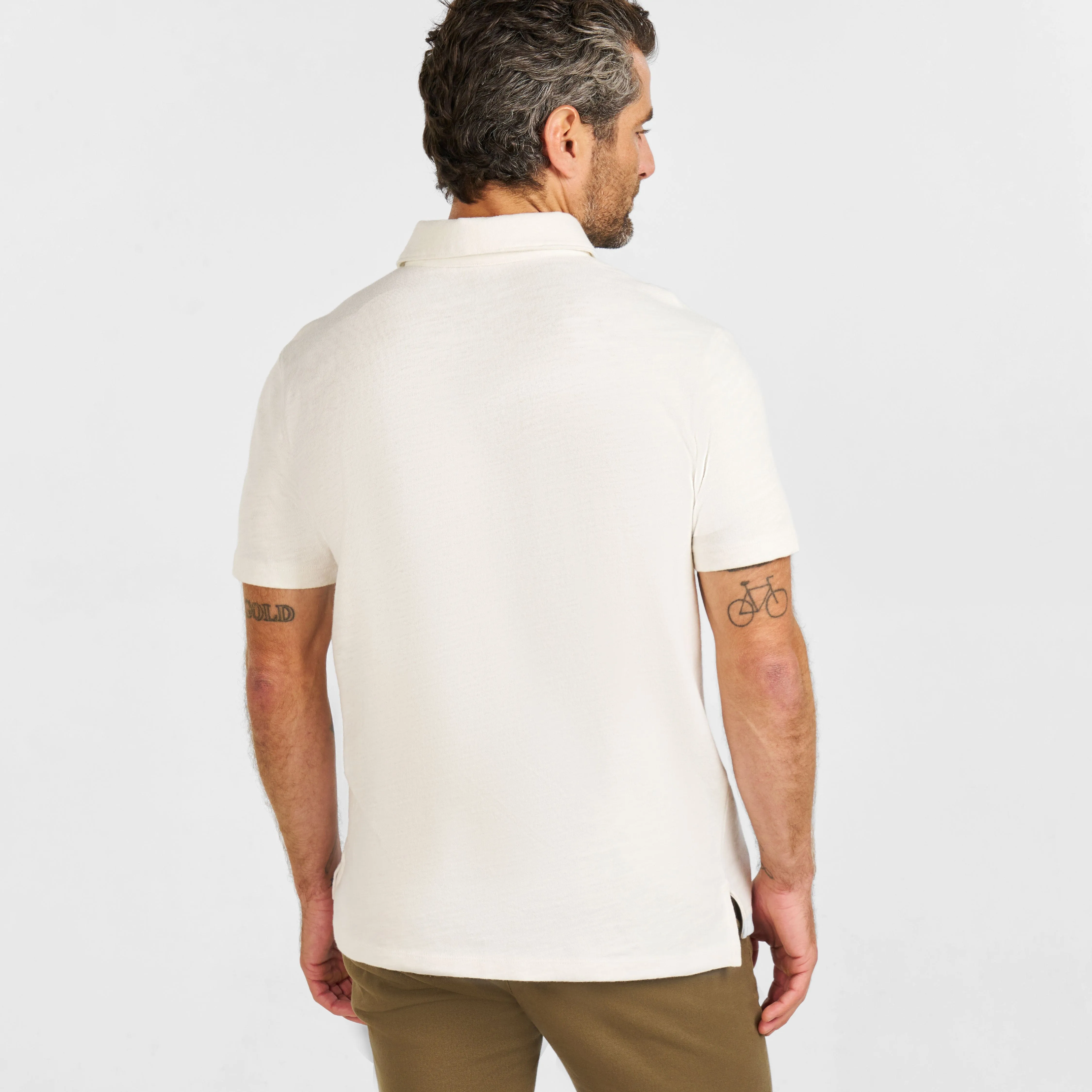 White Lightweight Polo sold by Ash & Erie product image thumbnail 3