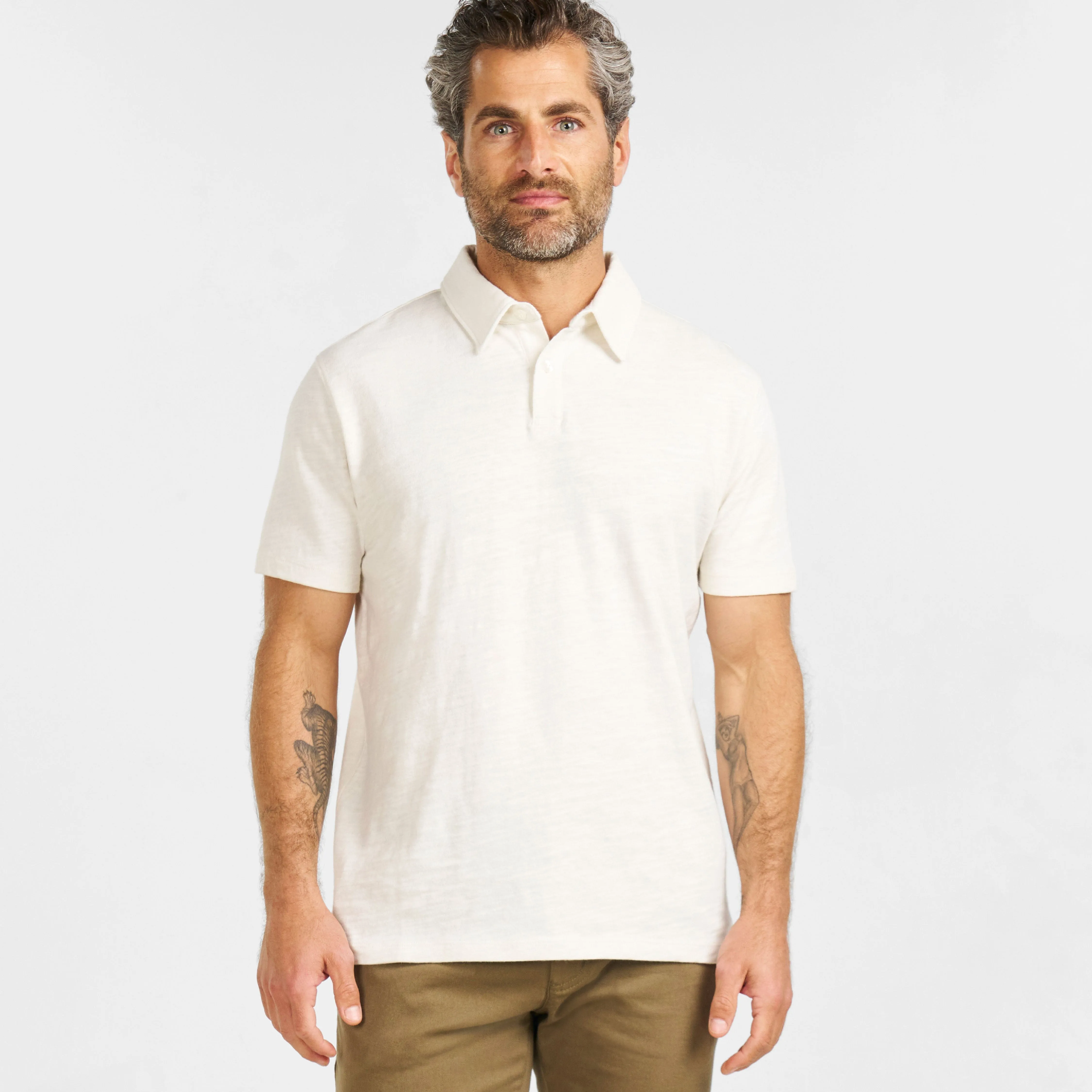 White Lightweight Polo sold by Ash & Erie