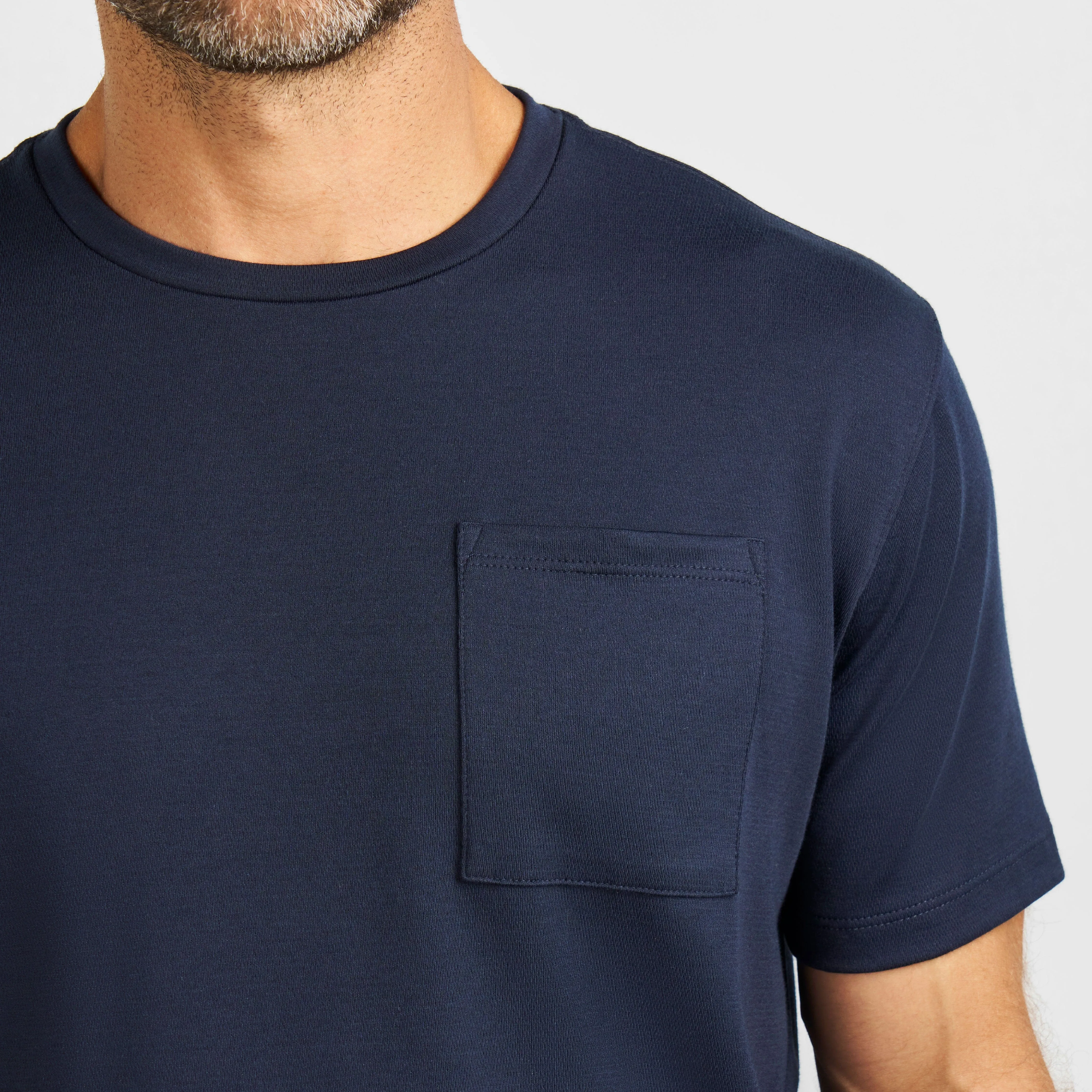 Navy Micro Pique Crew Neck Tee sold by Ash & Erie product image thumbnail 4