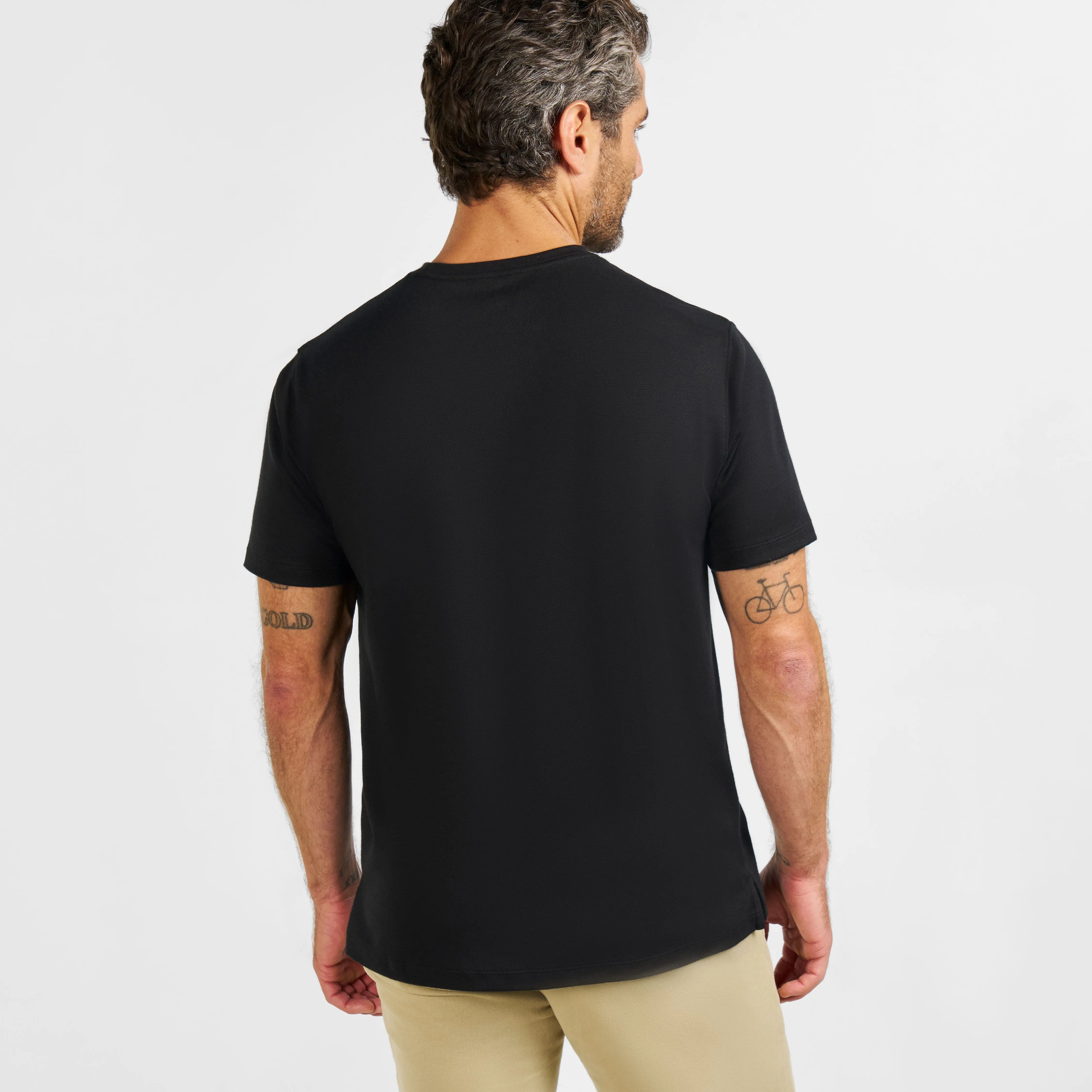 Black Micro Pique Crew Neck Tee sold by Ash & Erie product image thumbnail 3