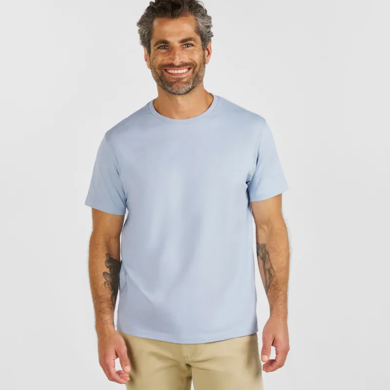 Mist Pima Cotton Crew Neck Tee sold by Ash & Erie