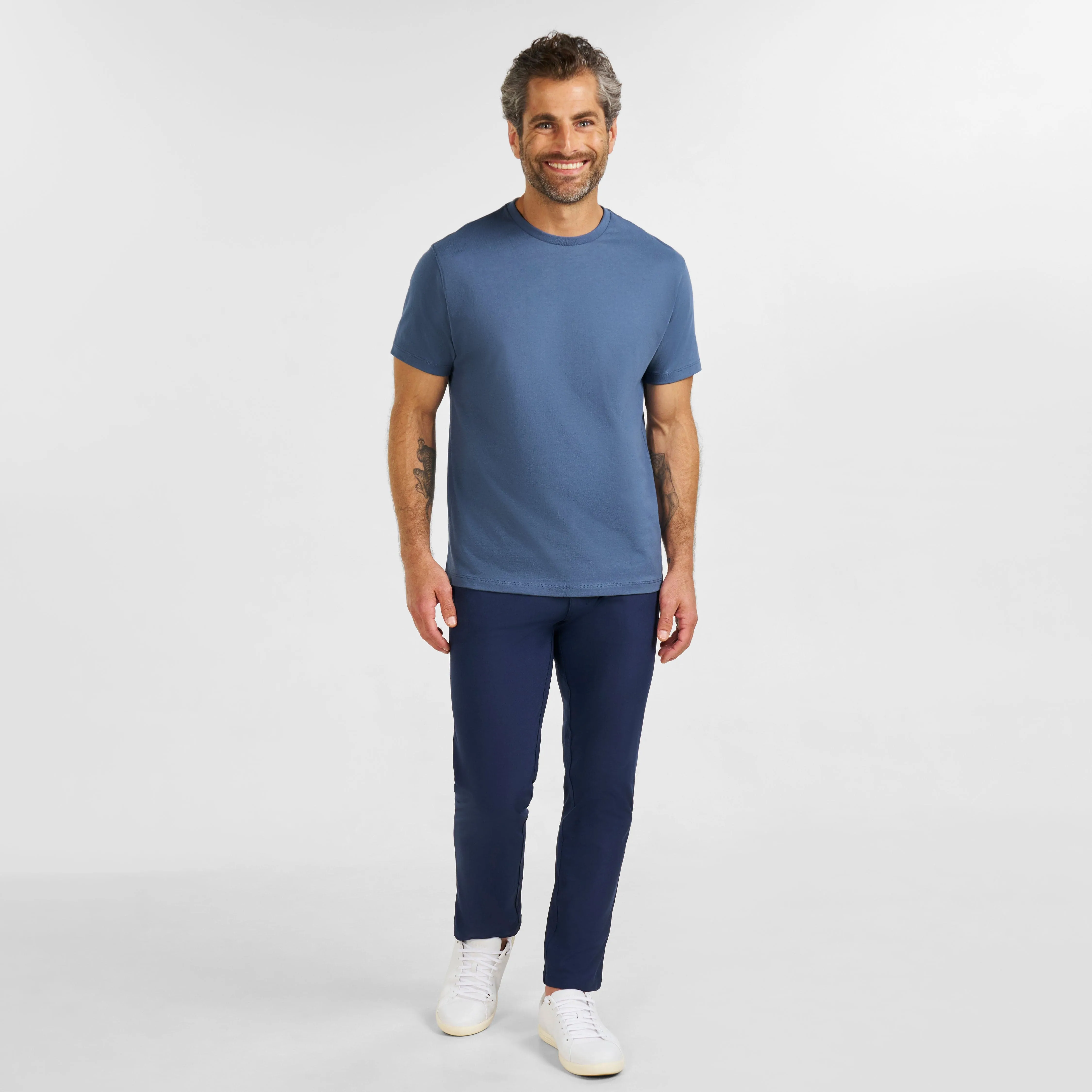 Slate Pima Cotton Crew Neck Tee sold by Ash & Erie product image thumbnail 2