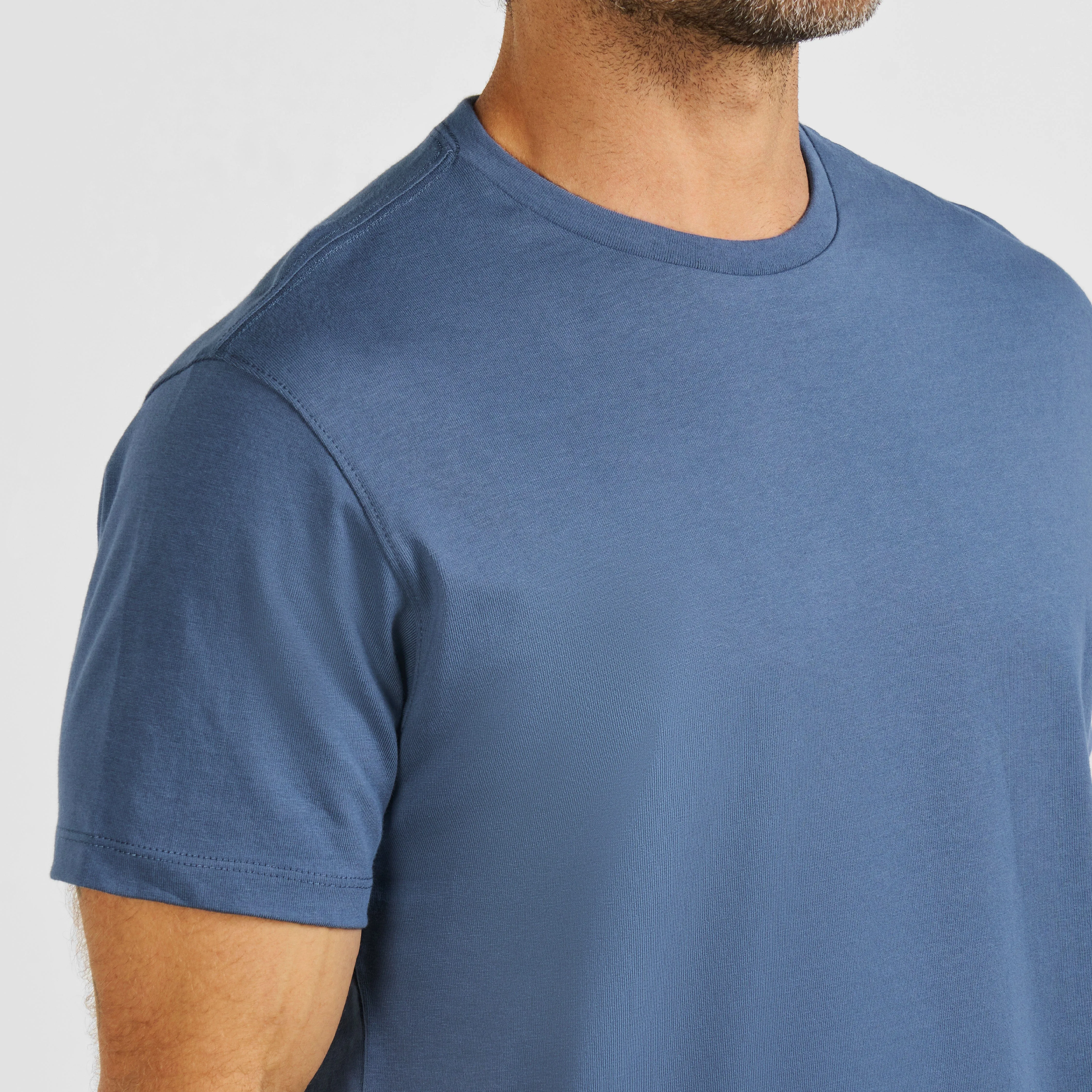 Slate Pima Cotton Crew Neck Tee sold by Ash & Erie product image thumbnail 4