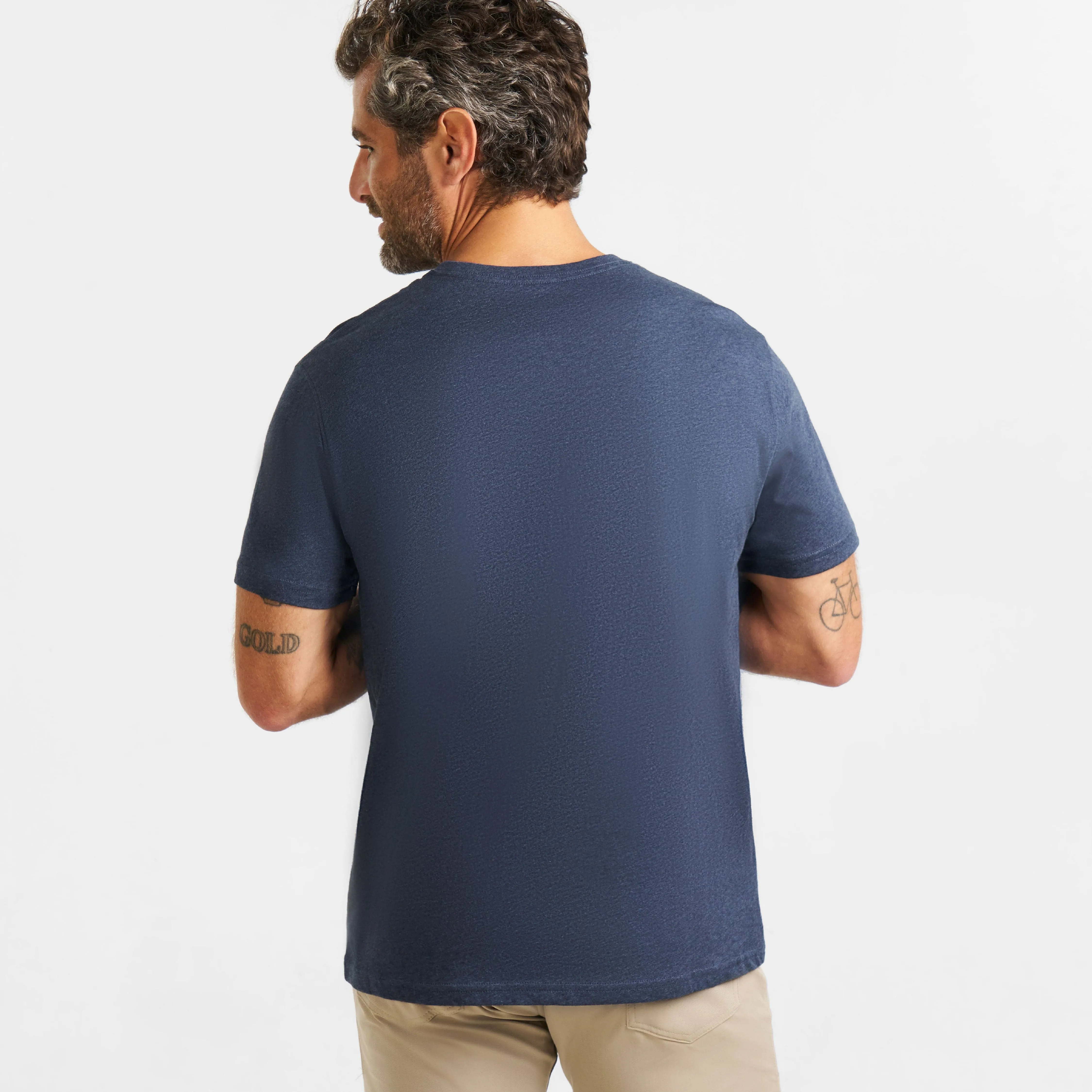 Navy Melange Short Sleeve Henley sold by Ash & Erie product image thumbnail 3