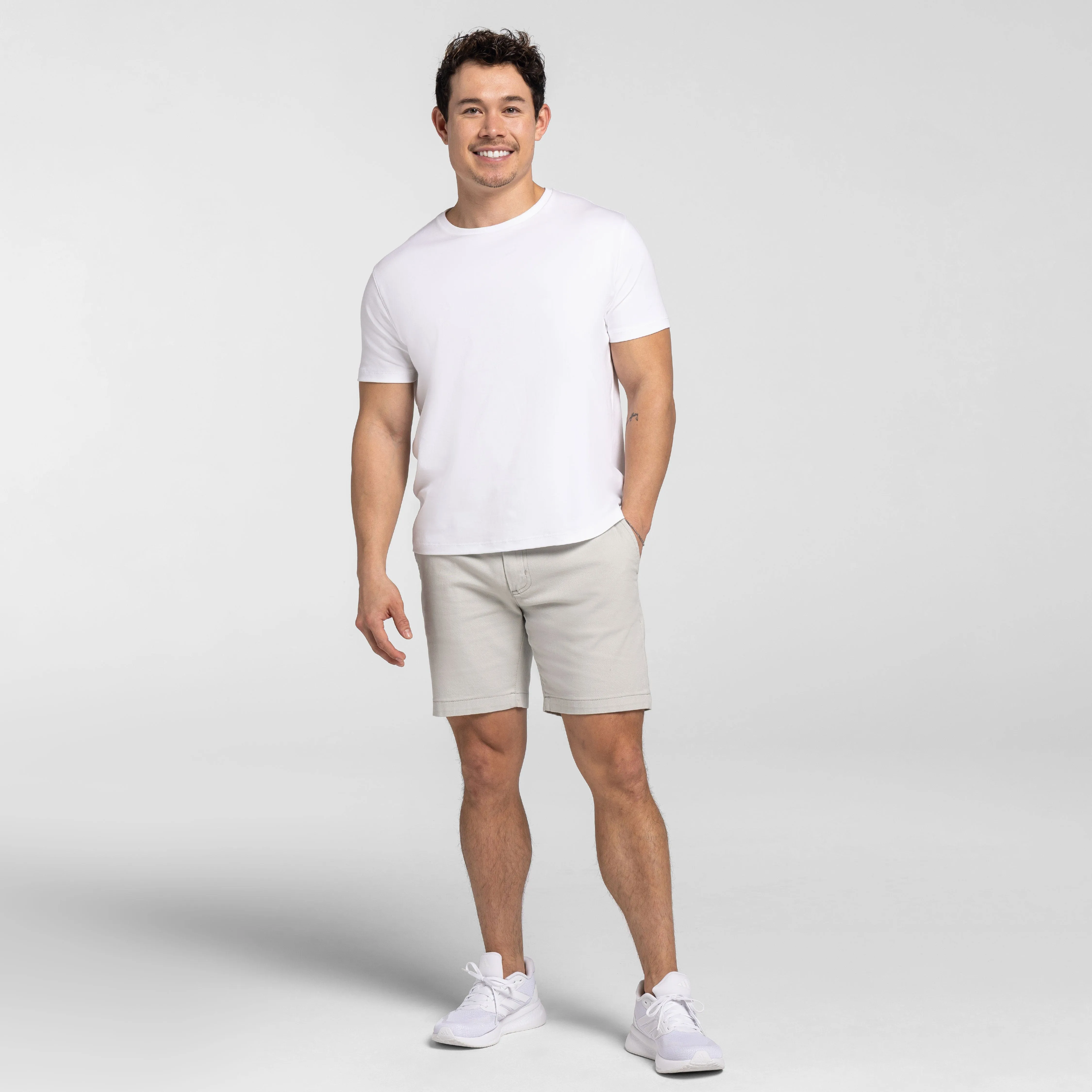 Cloud Grey Lightweight Stretch Chino Short sold by Ash & Erie product image thumbnail 2