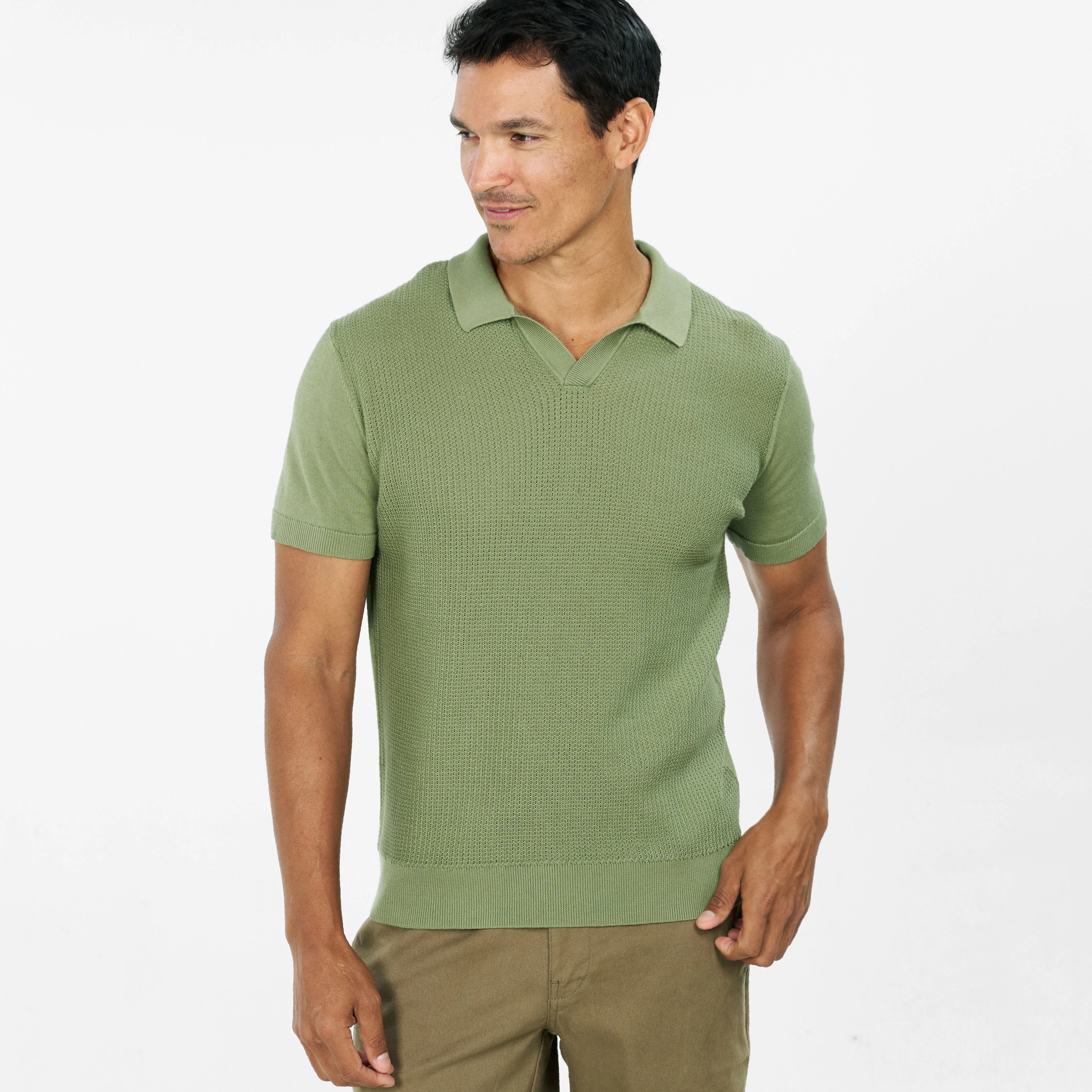 Green Knit Polo sold by Ash & Erie