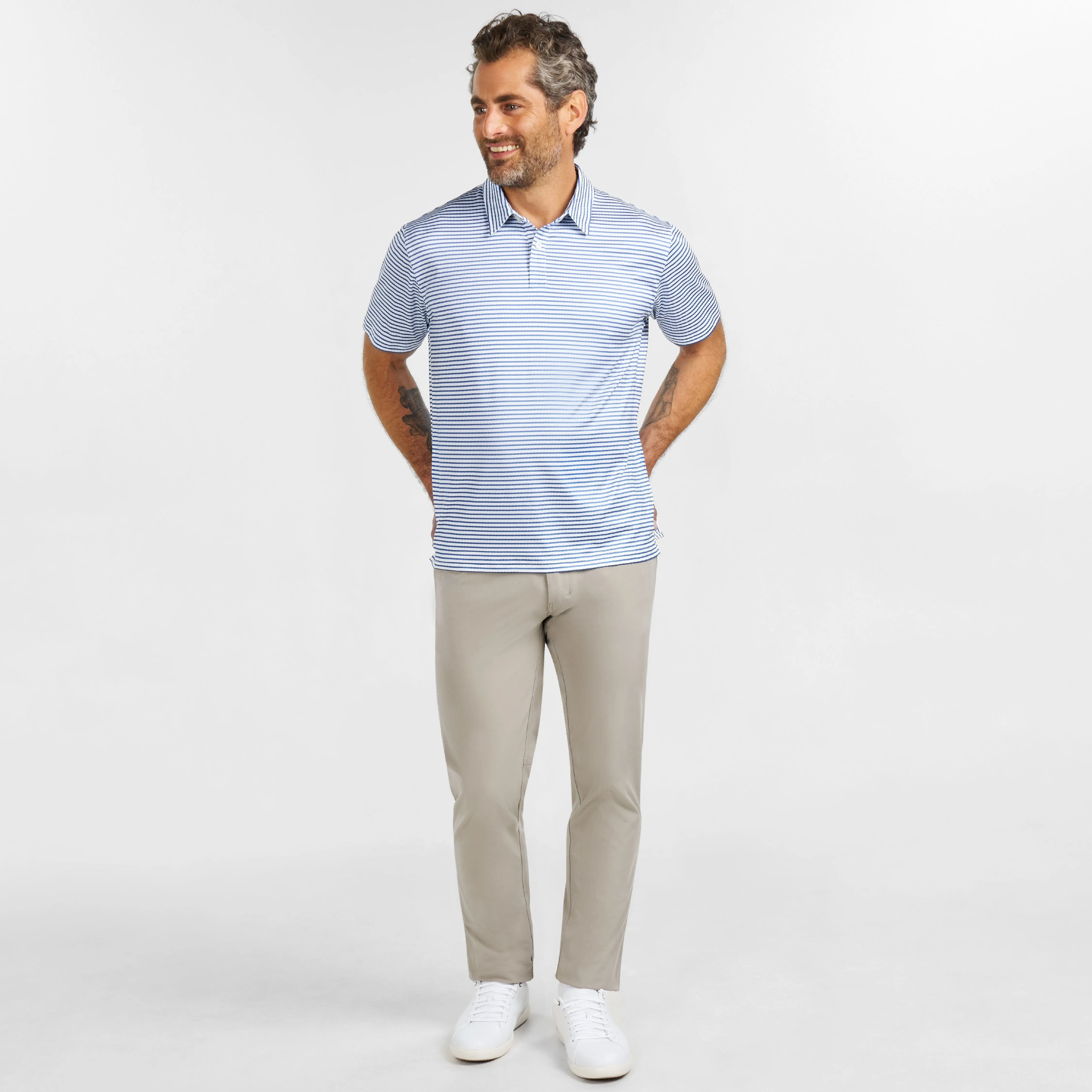 Coastal Stripes Tech Polo sold by Ash & Erie product image thumbnail 2