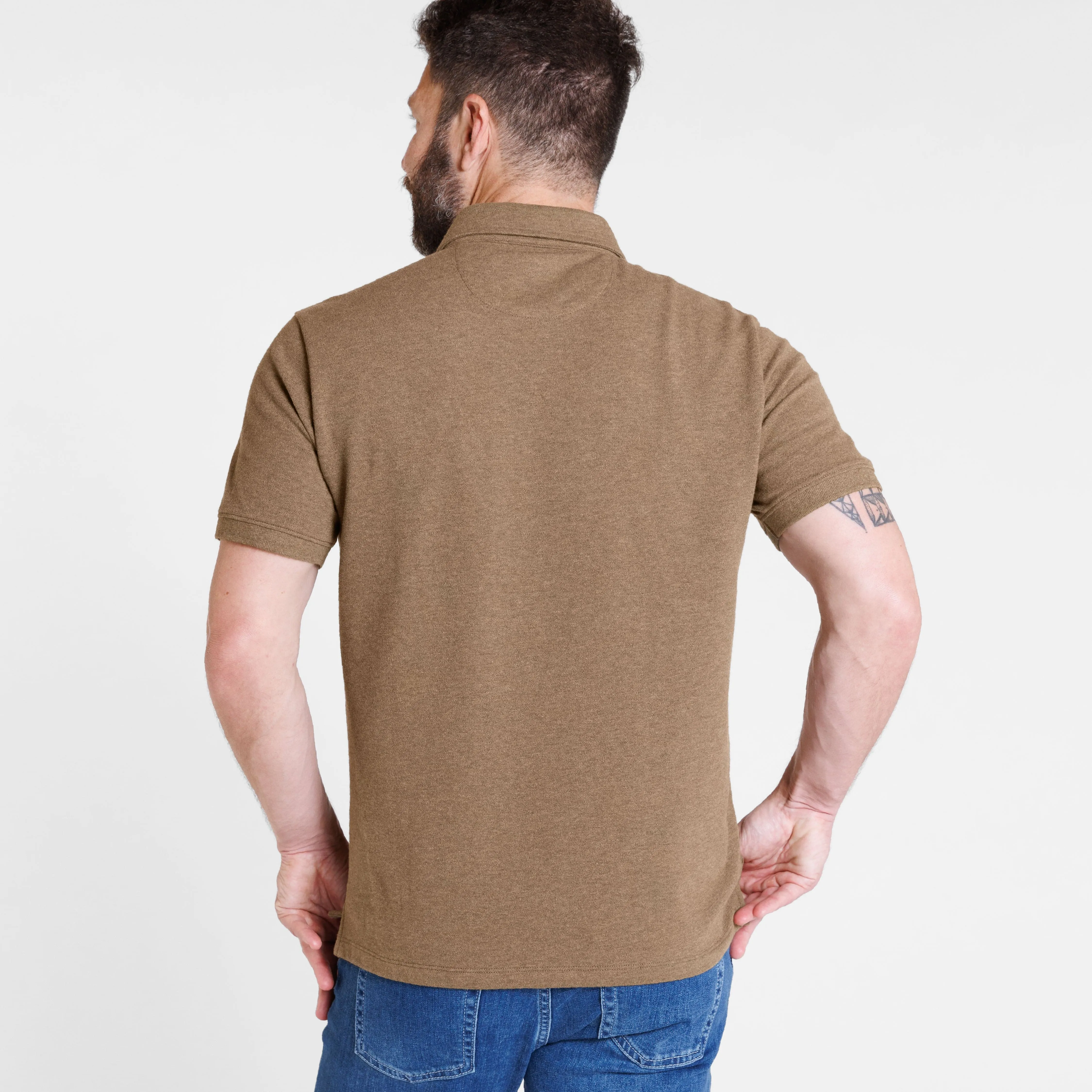 Heather Olive Pique Daily Polo sold by Ash & Erie product image thumbnail 3