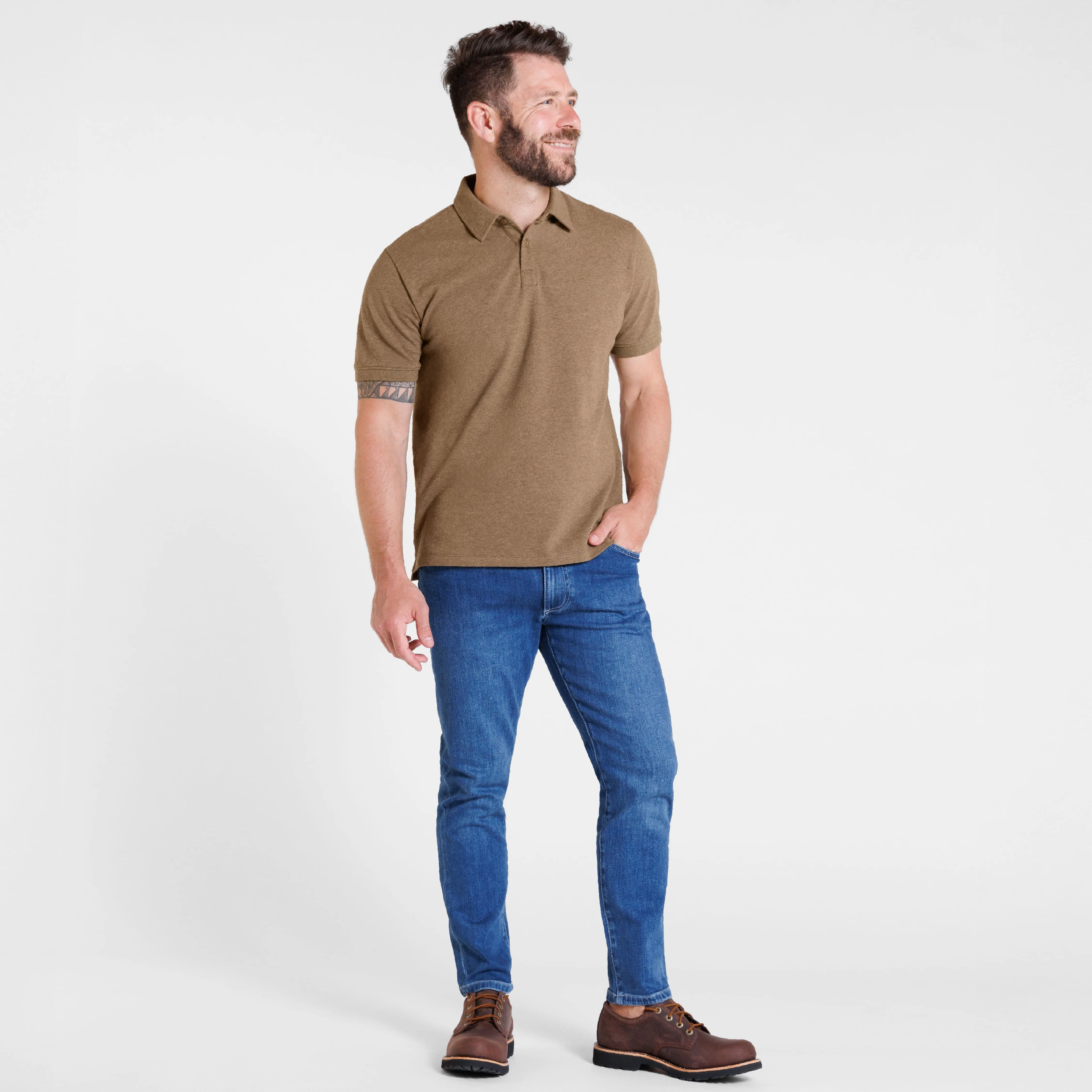 Heather Olive Pique Daily Polo sold by Ash & Erie product image thumbnail 2