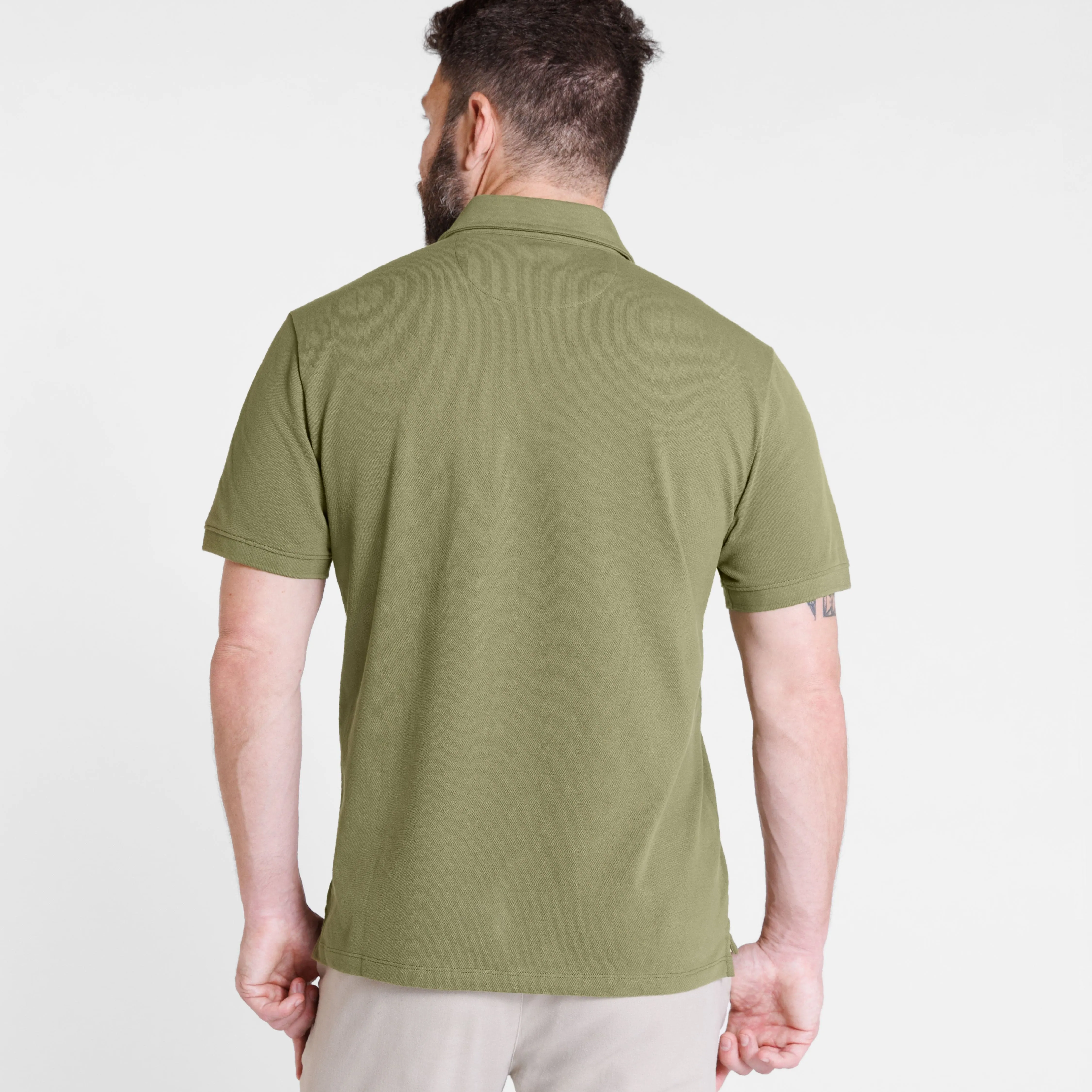 Army Green Pique Daily Polo sold by Ash & Erie product image thumbnail 3