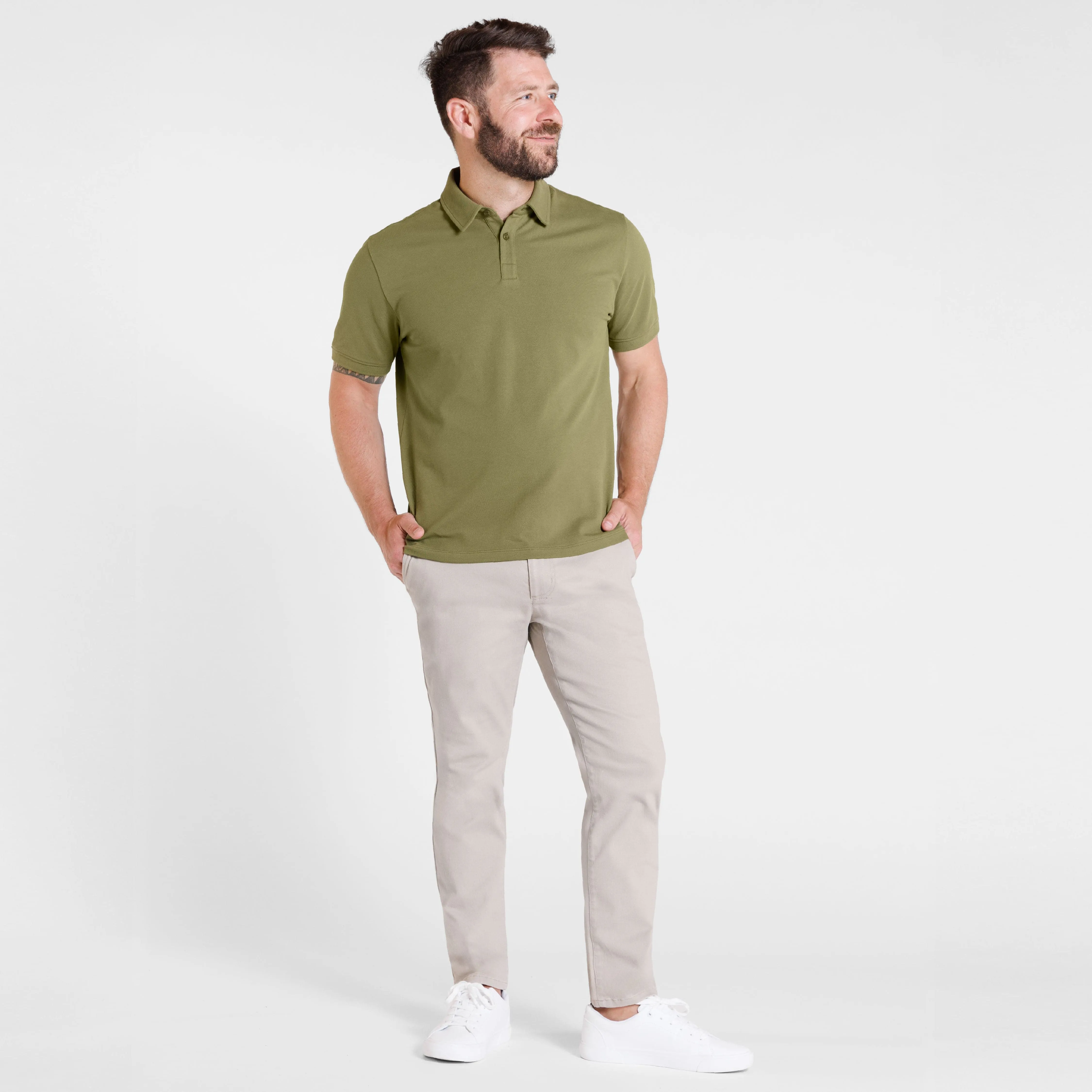 Army Green Pique Daily Polo sold by Ash & Erie product image thumbnail 2