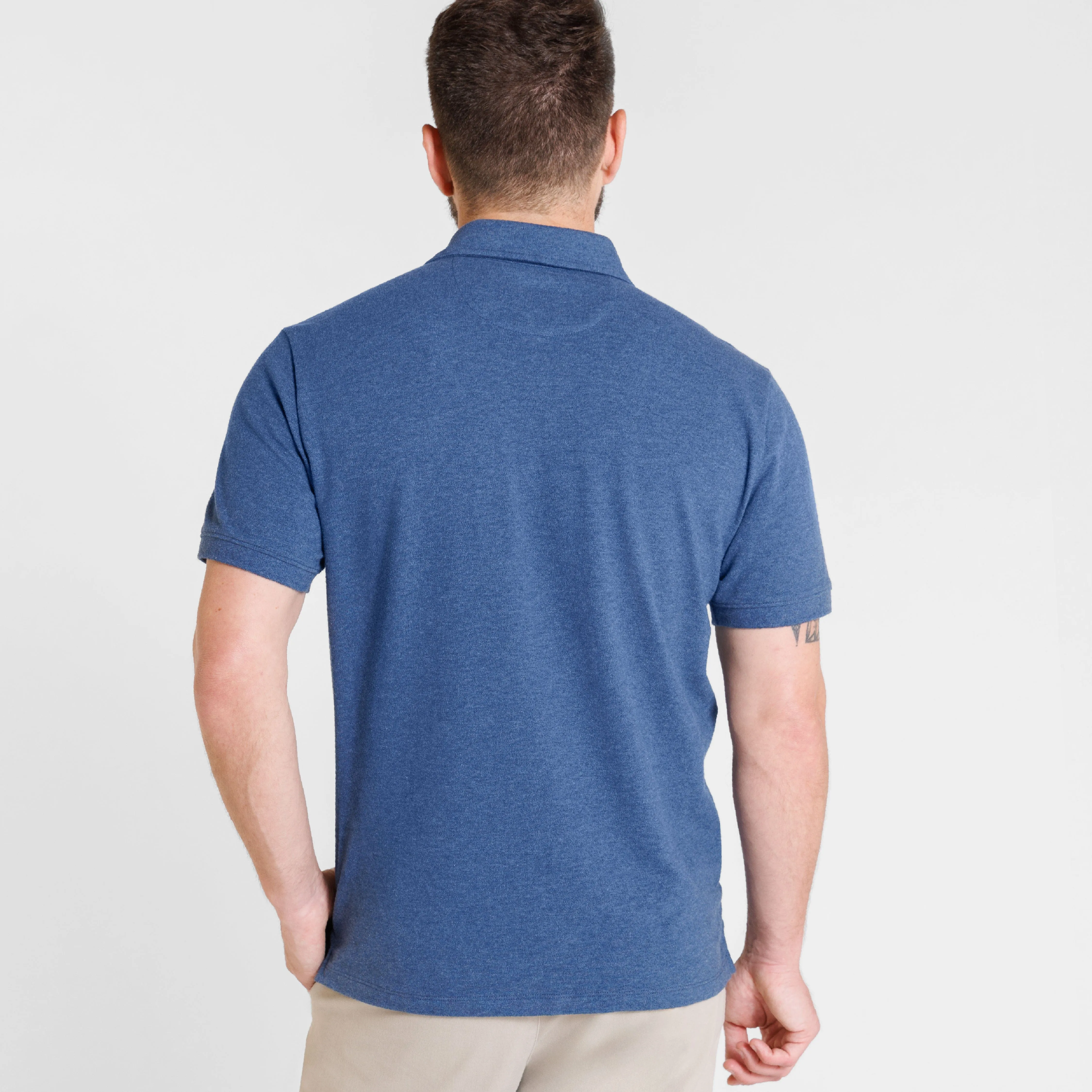 Heather Blue Pique Daily Polo sold by Ash & Erie product image thumbnail 3