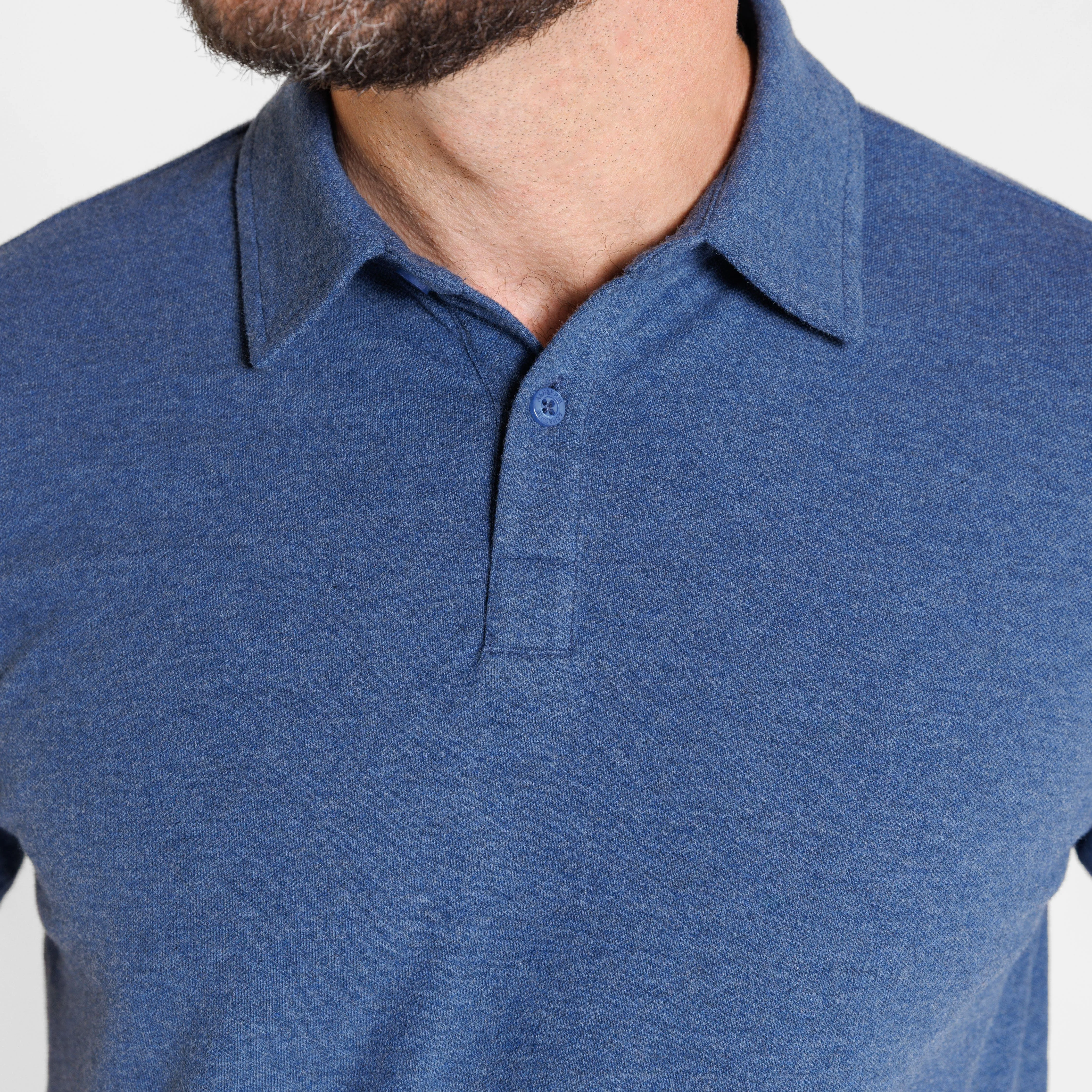 Heather Blue Pique Daily Polo sold by Ash & Erie product image thumbnail 4