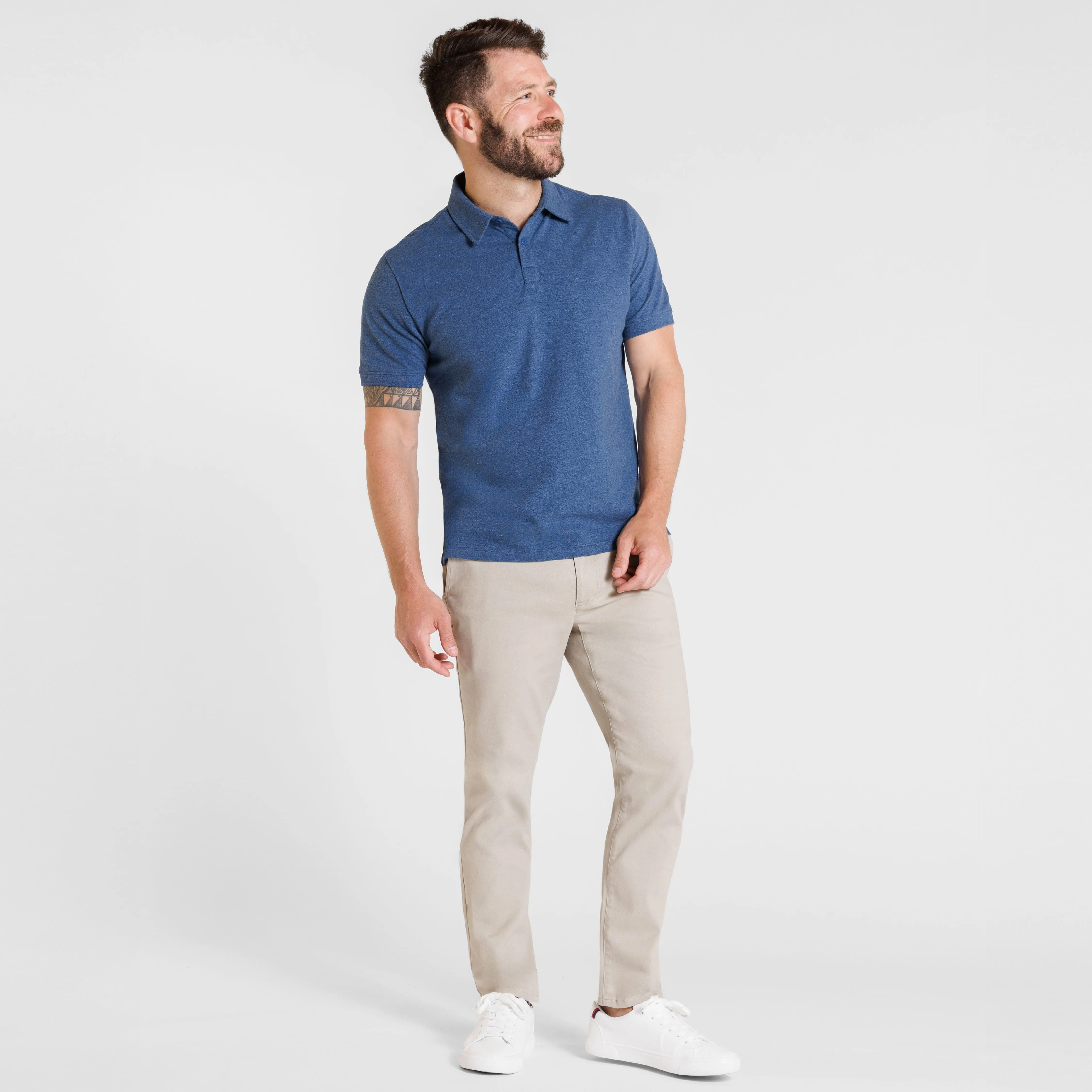 Heather Blue Pique Daily Polo sold by Ash & Erie product image thumbnail 2