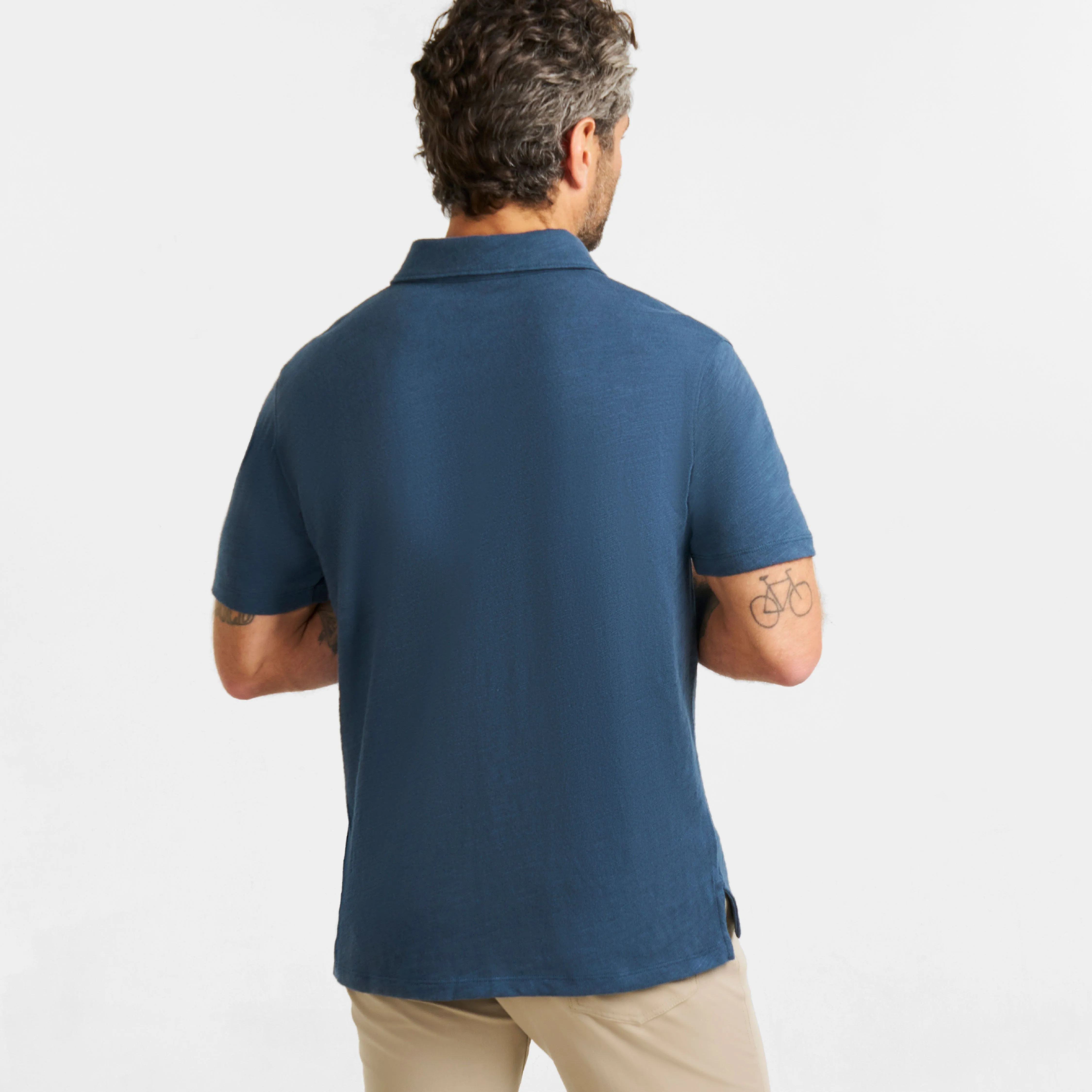 Navy Textured Polo sold by Ash & Erie product image thumbnail 3