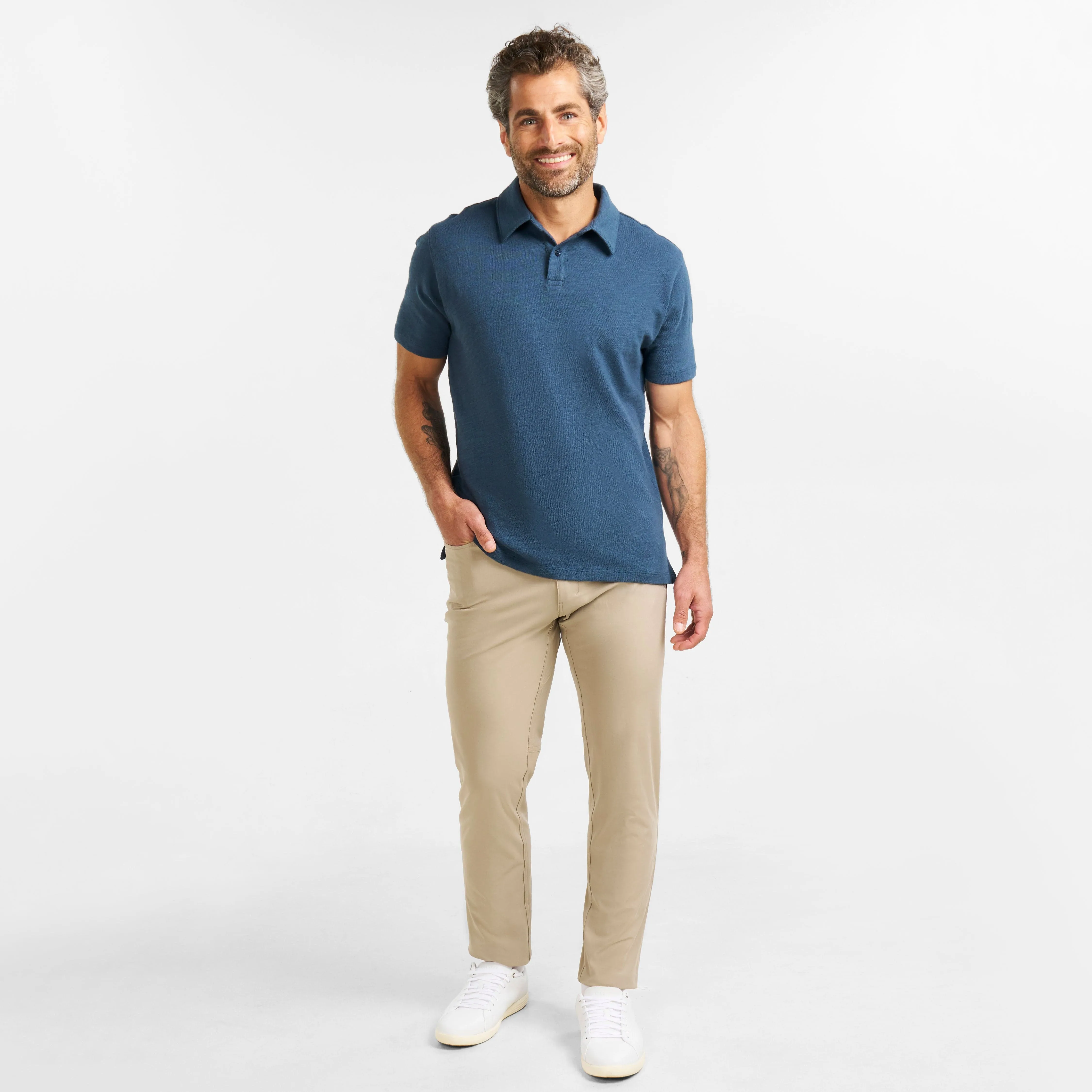 Navy Textured Polo sold by Ash & Erie product image thumbnail 2