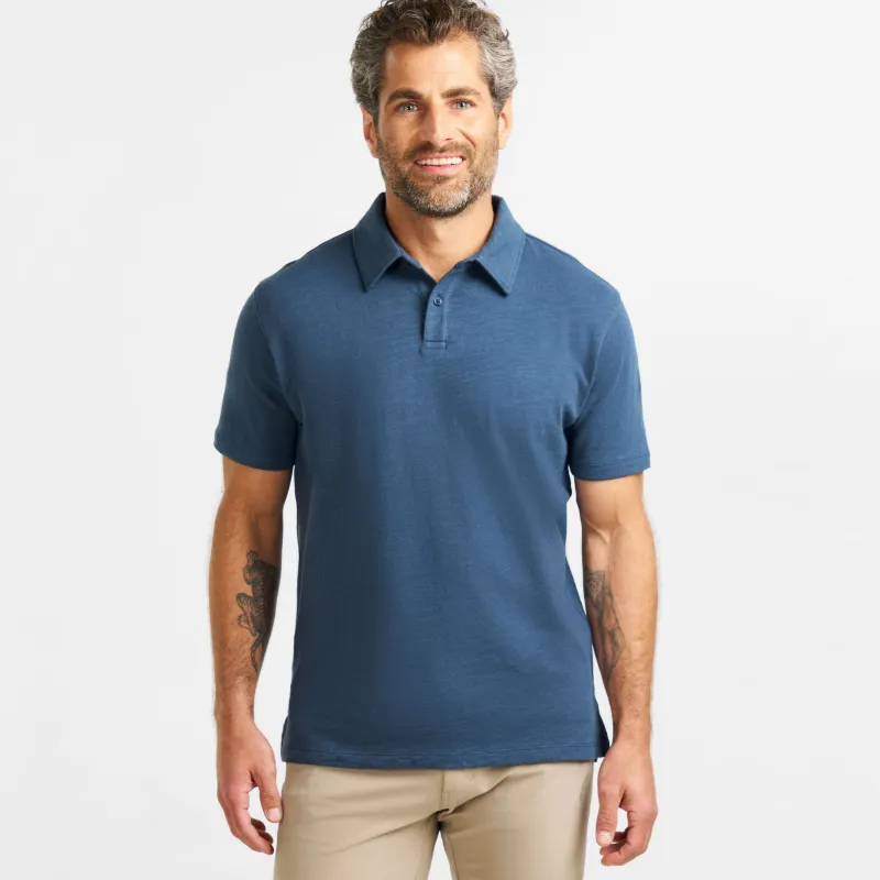 Navy Textured Polo sold by Ash & Erie