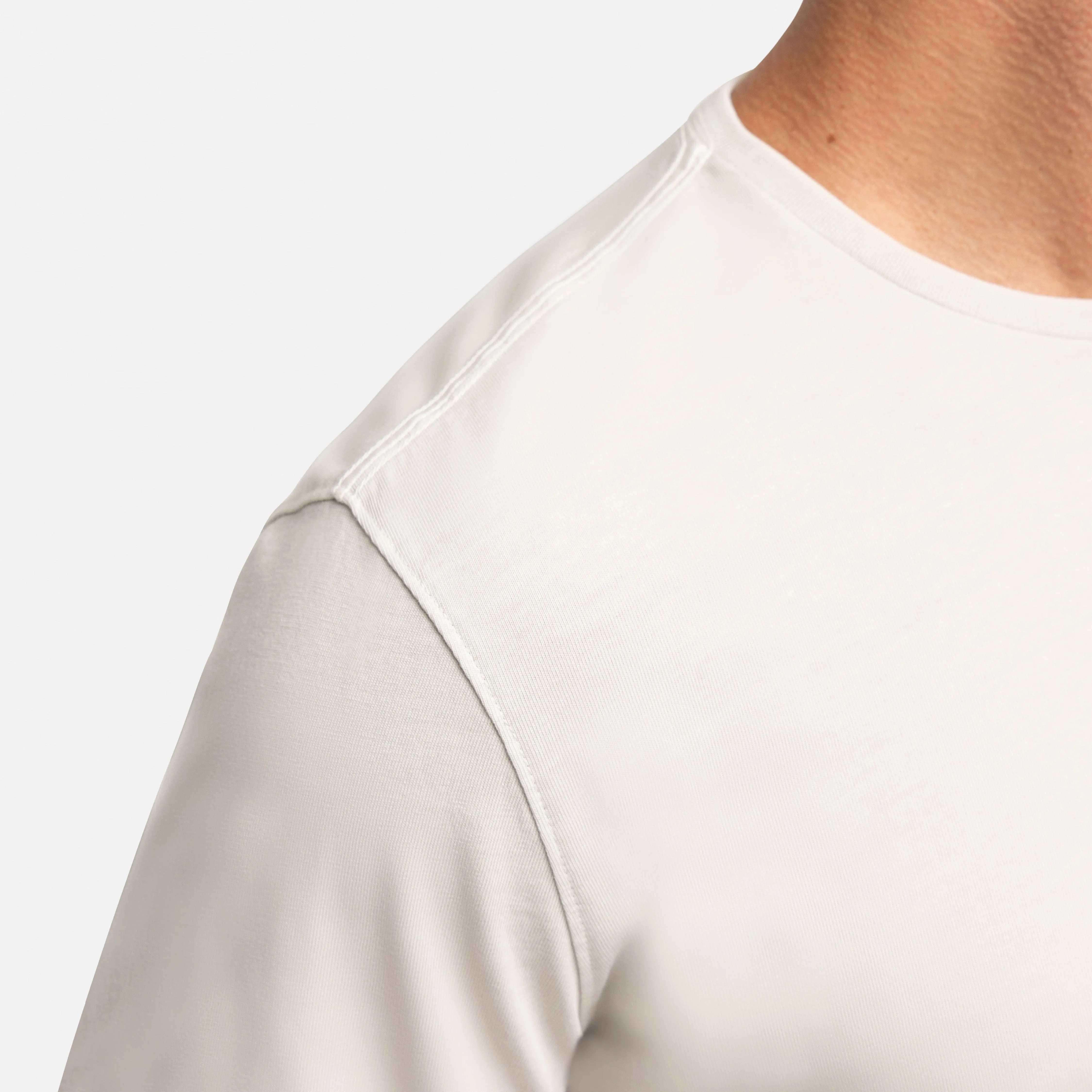 Washed Oat Long Sleeve Pima Cotton Crew Neck Tee sold by Ash & Erie product image thumbnail 4