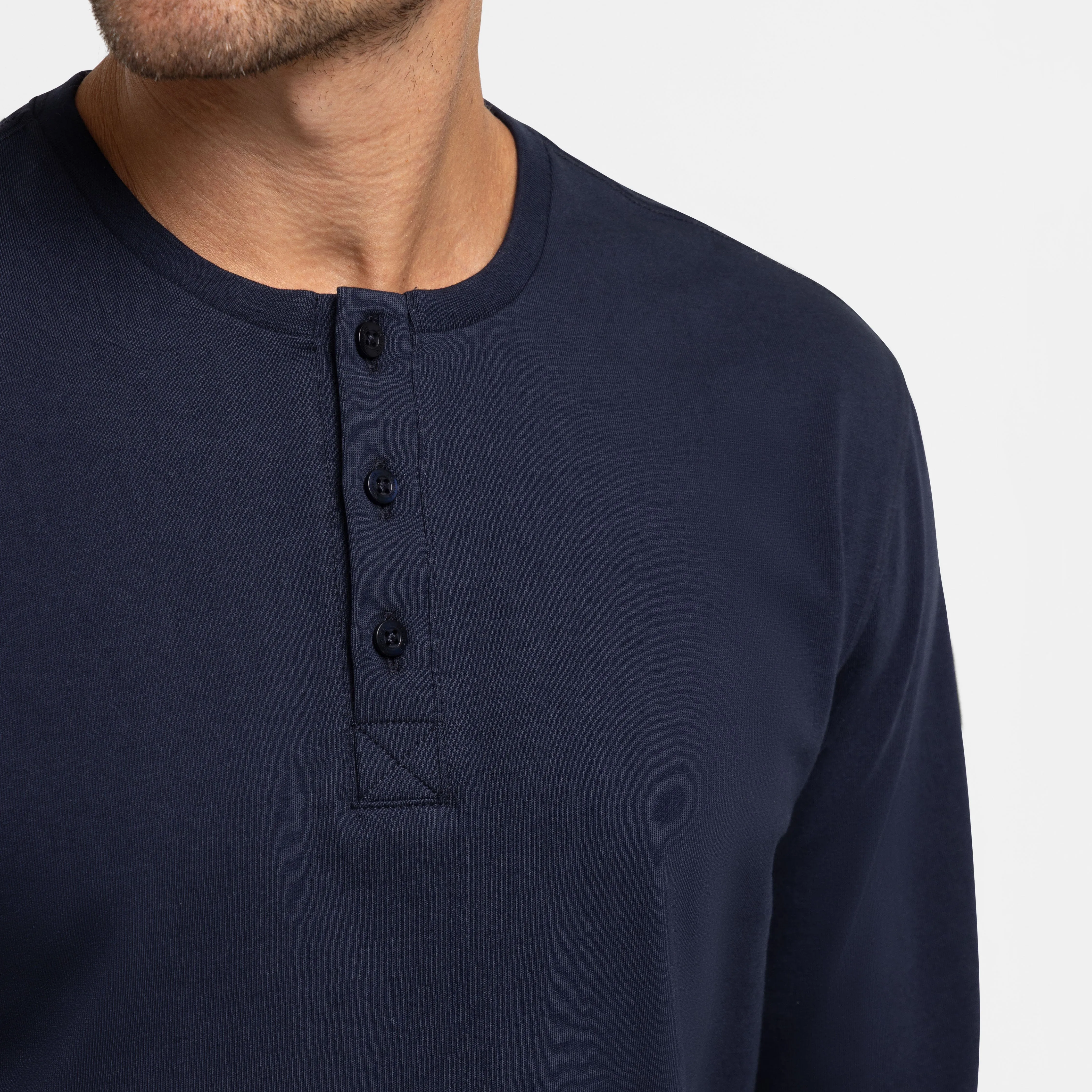 True Navy Long Sleeve Pima Cotton Henley sold by Ash & Erie product image thumbnail 4