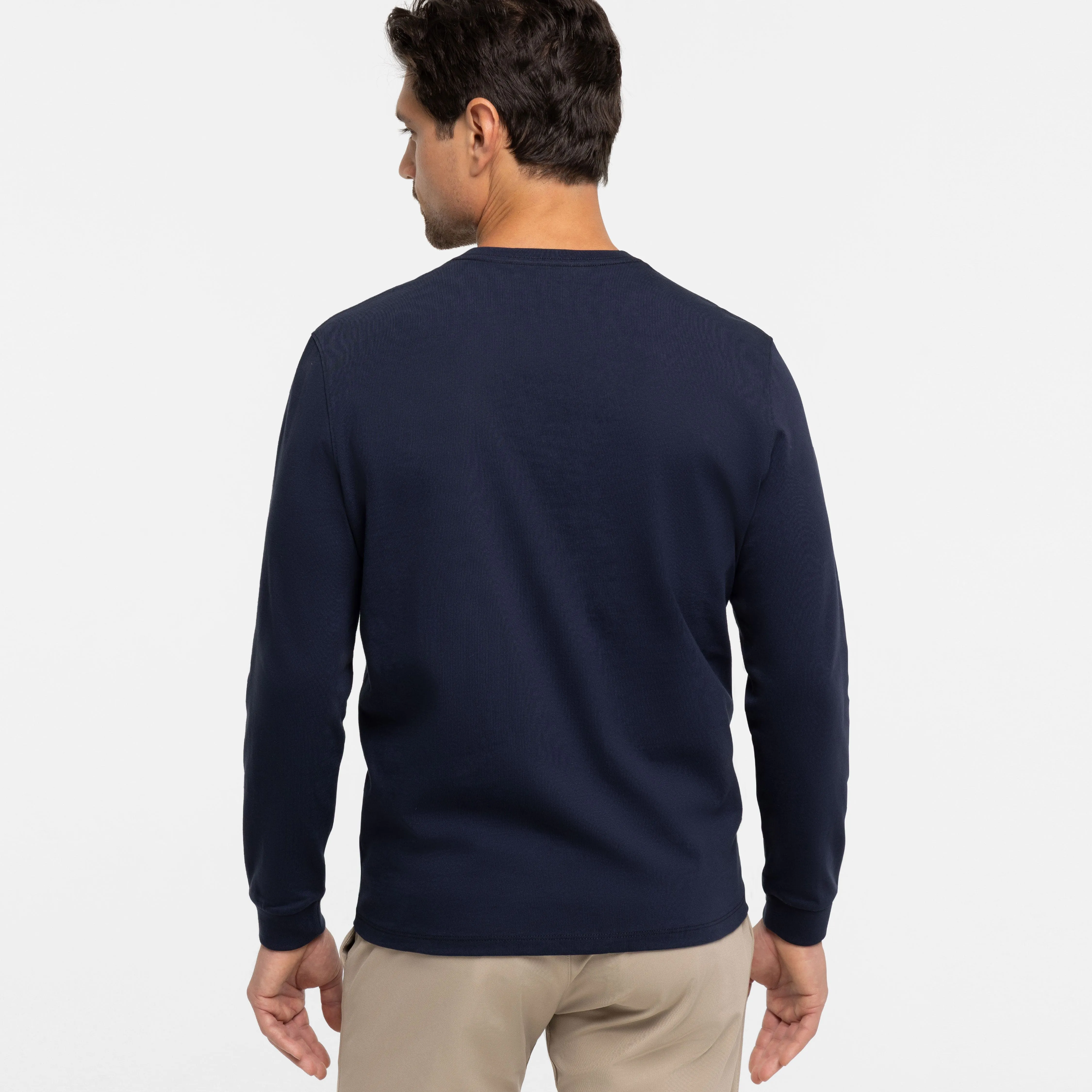 True Navy Long Sleeve Pima Cotton Henley sold by Ash & Erie product image thumbnail 3