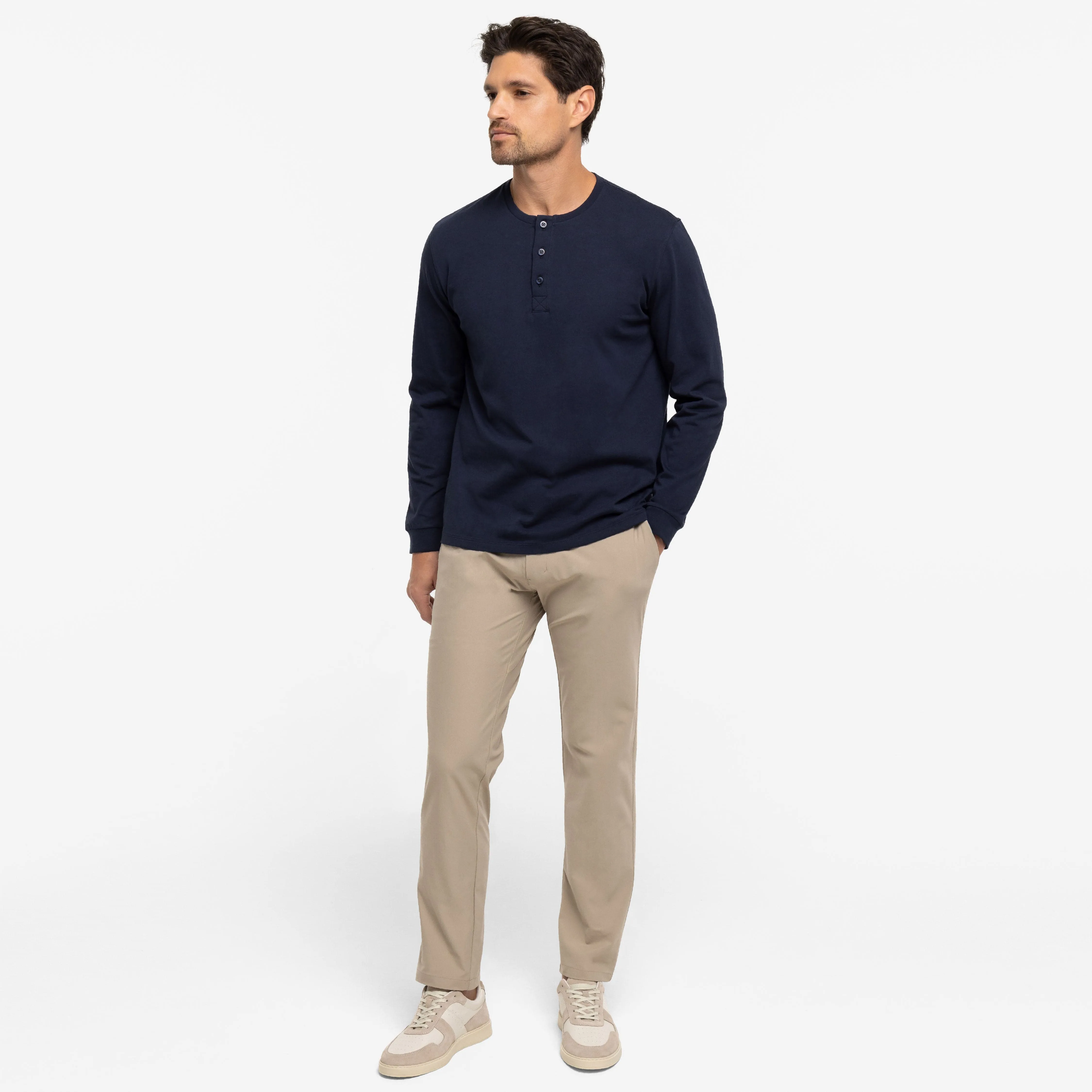 True Navy Long Sleeve Pima Cotton Henley sold by Ash & Erie product image thumbnail 2