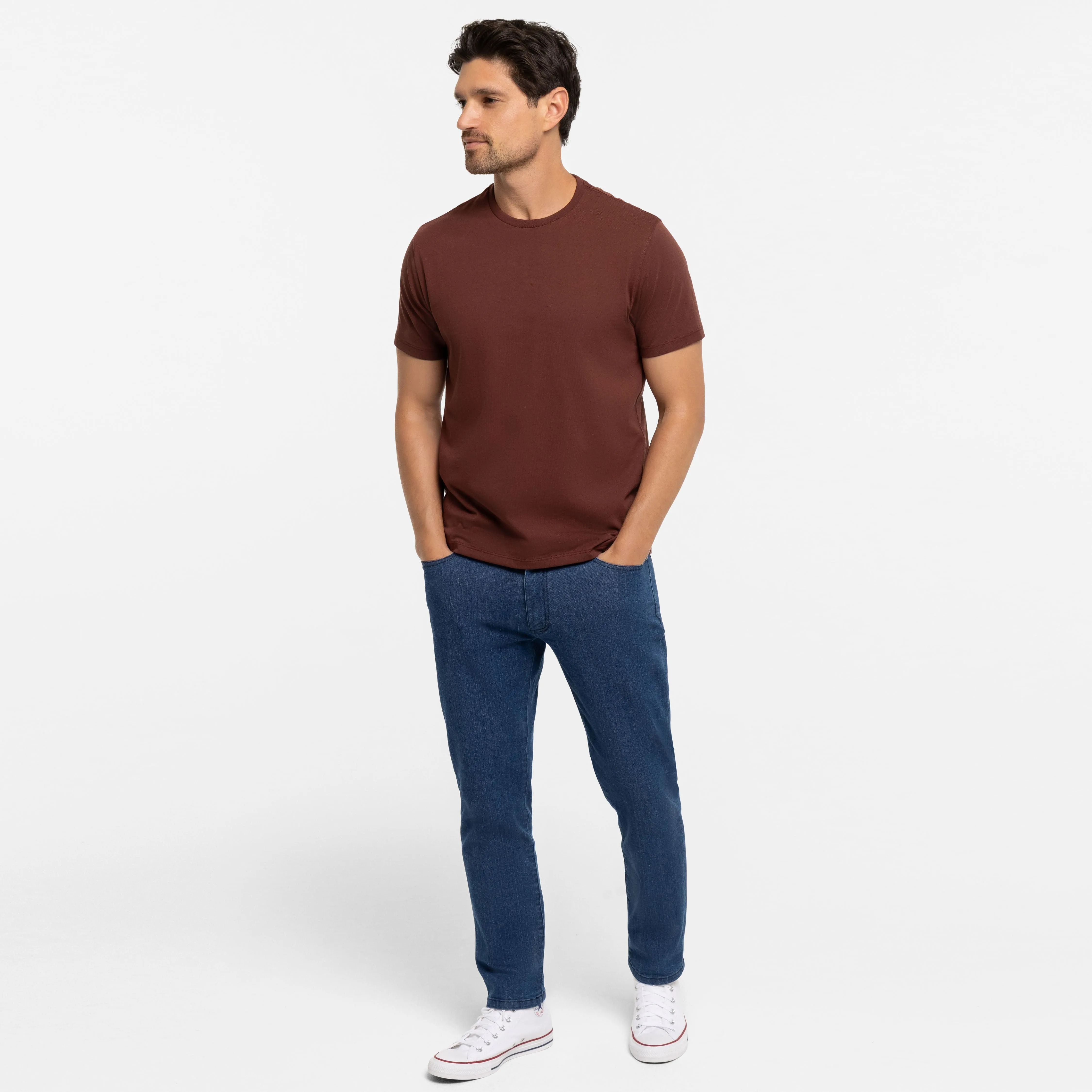 Rum Pima Cotton Crew Neck Tee sold by Ash & Erie product image thumbnail 2