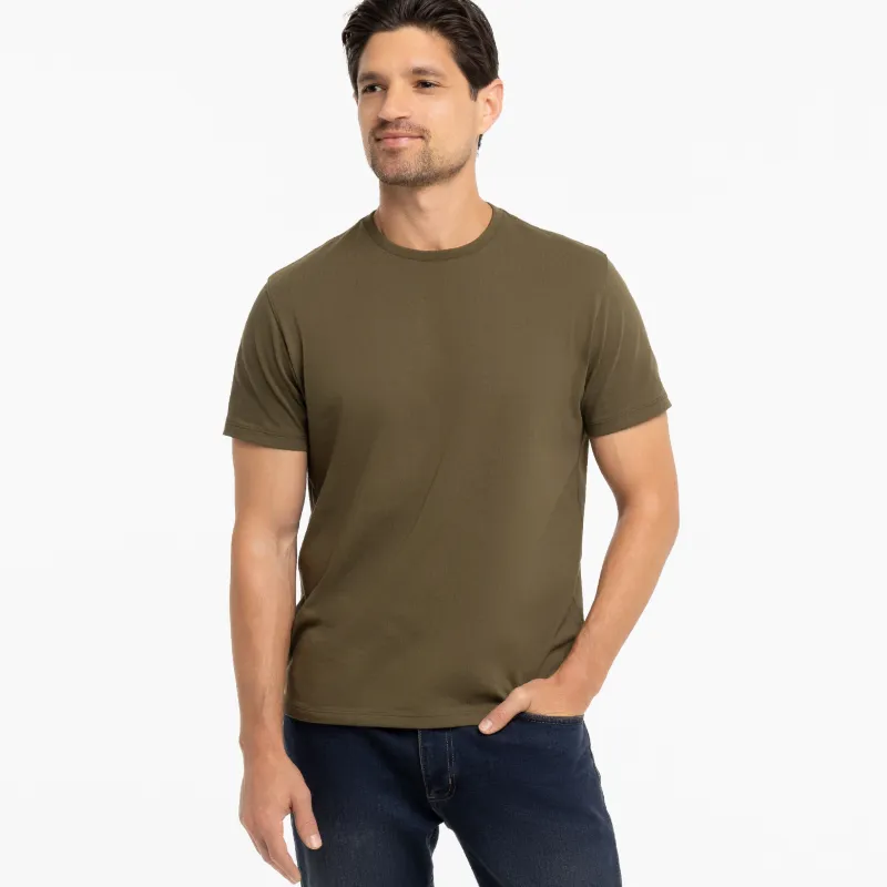 Olive Pima Cotton Crew Neck Tee sold by Ash & Erie