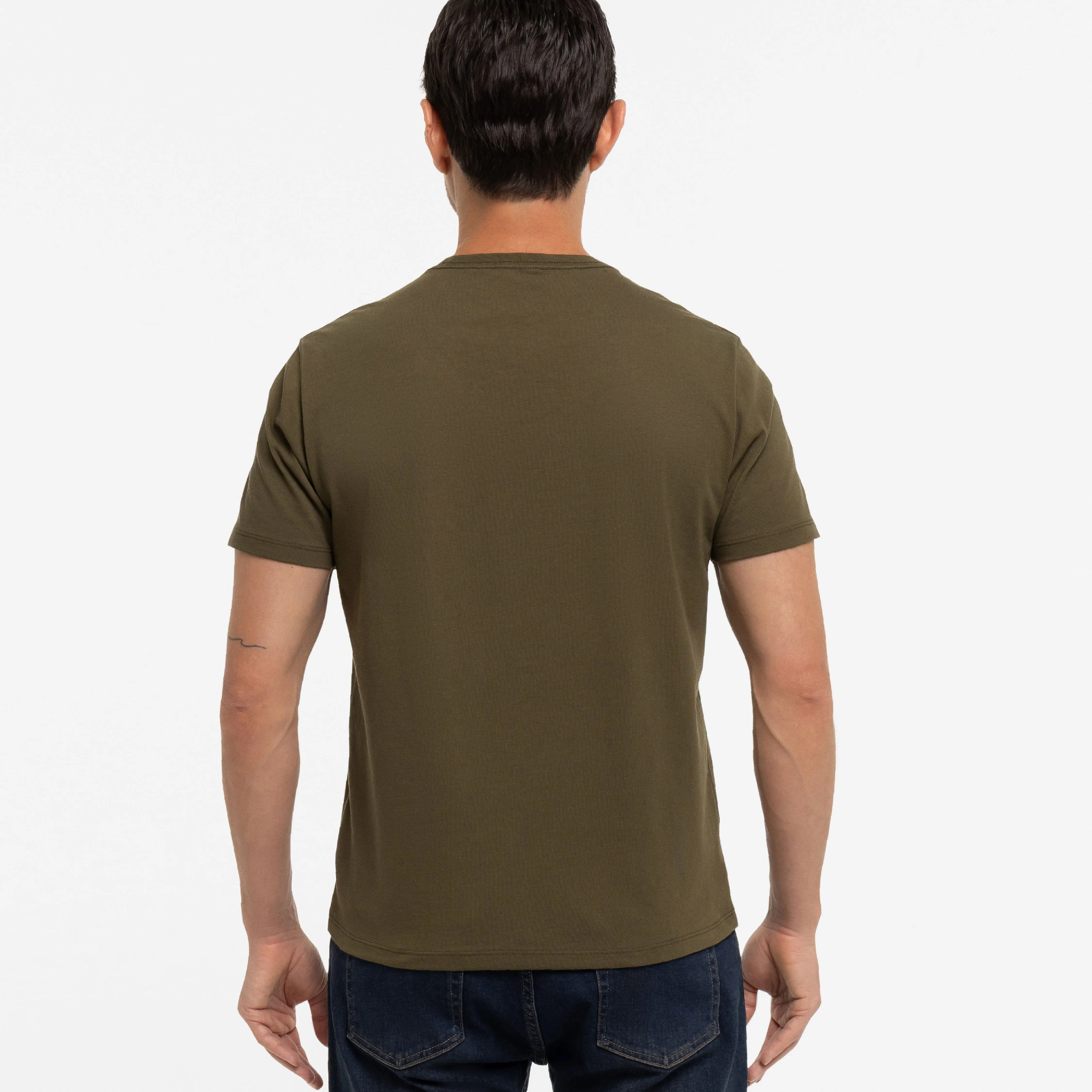 Olive Pima Cotton Crew Neck Tee sold by Ash & Erie product image thumbnail 3