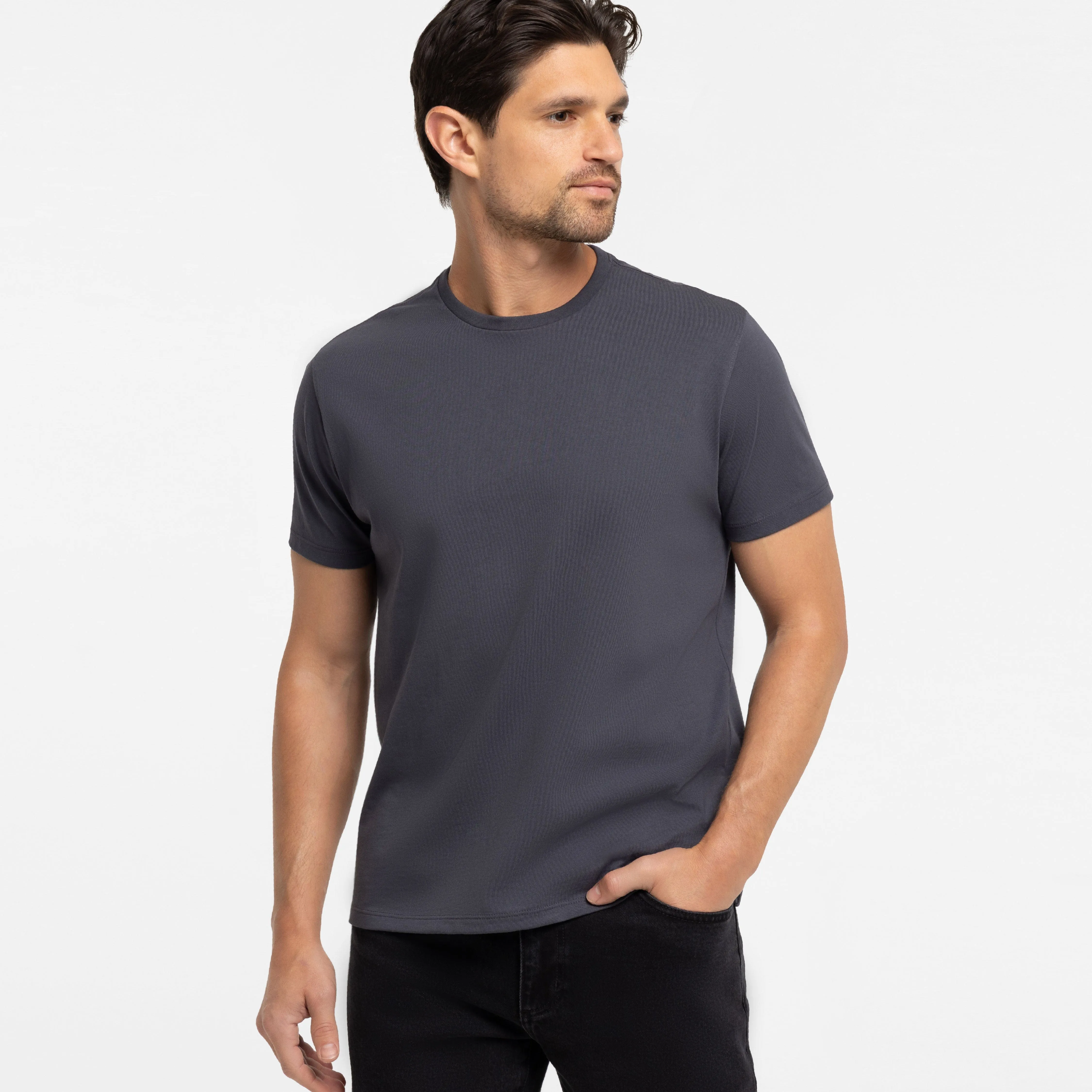 Ink Pima Cotton Crew Neck Tee sold by Ash & Erie