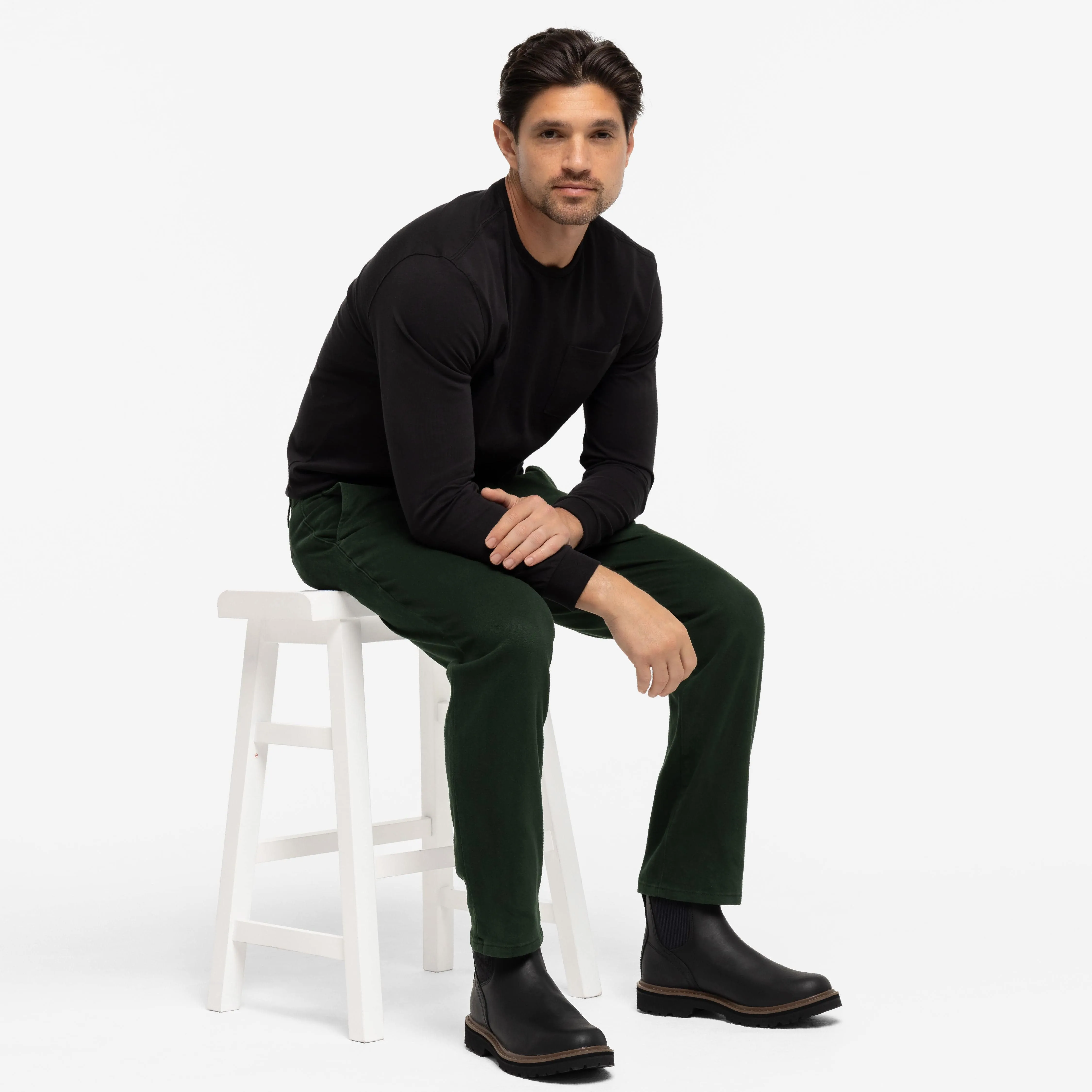 Dark Spruce Washed Stretch Chino sold by Ash & Erie product image thumbnail 2