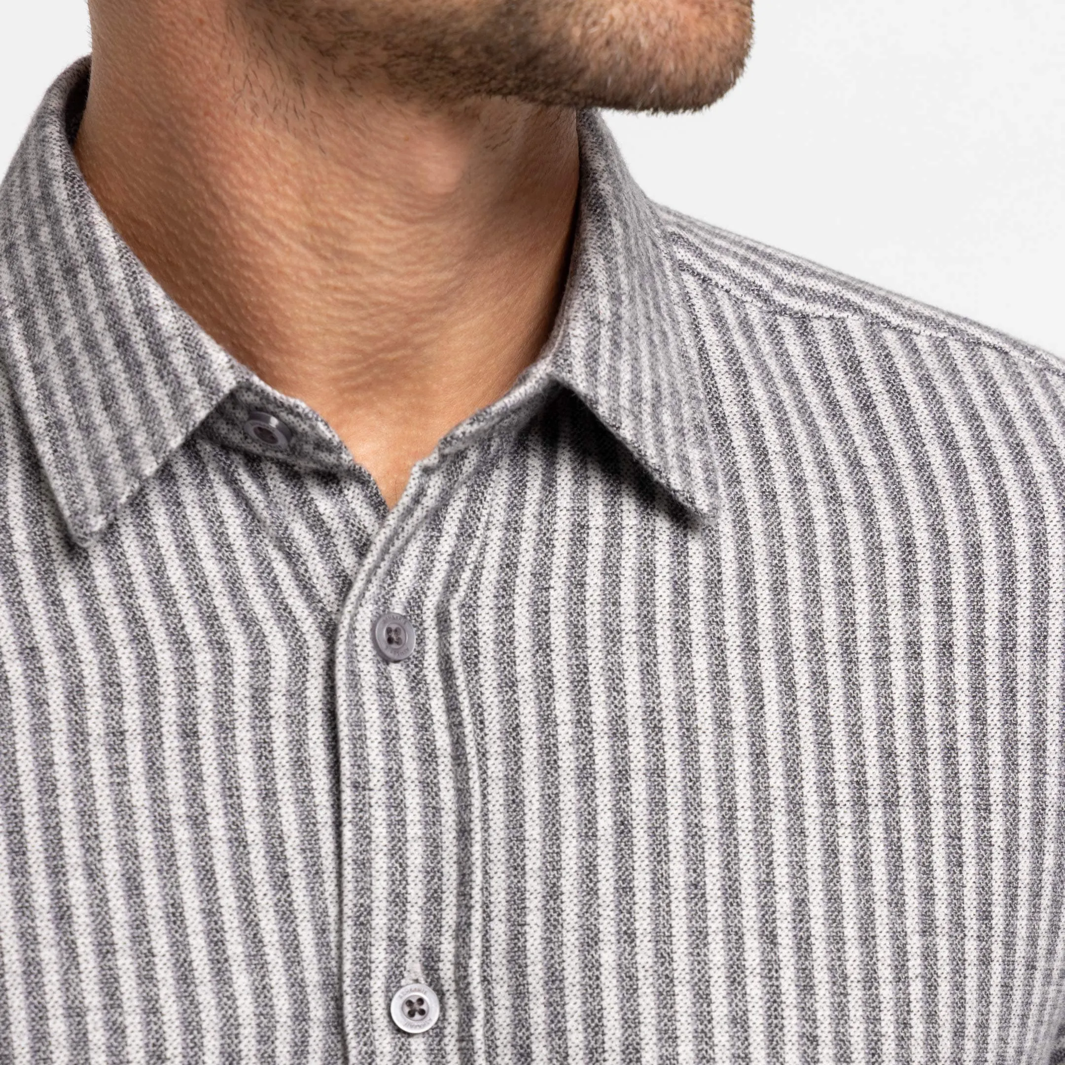 Carbon Stripes Flannel Shirt sold by Ash & Erie product image thumbnail 4